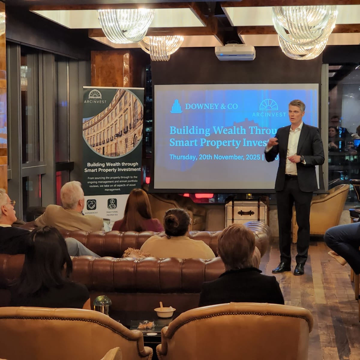 A Big thank you to all those who attended our UK property investment and whisky tasting event.
Special thanks to ArcInvest Property Ltd for their outstanding market analysis and to Barley Nectar for curating an exceptional whisky selection.
The evening highlighted compelling investment themes across regional markets, with strong rental demand and attractive yields remaining central to our discussions. Current opportunities in previously overlooked areas continue to emerge, whilst infrastructure developments drive regional growth.
If you're interested in learning more about UK property investment opportunities and would like to attend our next event, please get in touch now š Downey & Co
The key is understanding market dynamics and timing your investments appropriately.