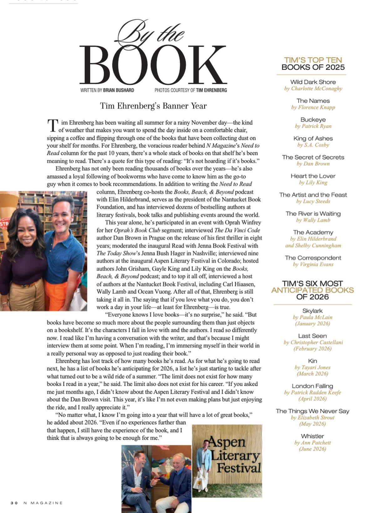 Thank you @nantucket_magazine and editor Brian Bushard for this kind write up in the winter issue of N Magazine on stands now!
What a year filled with incredible moments, experiences, writers, readers, and of course, BOOKS! I love this line “the saying that if you love what you do, you don’t work a day in your life - at least for Ehrenberg - is true!”