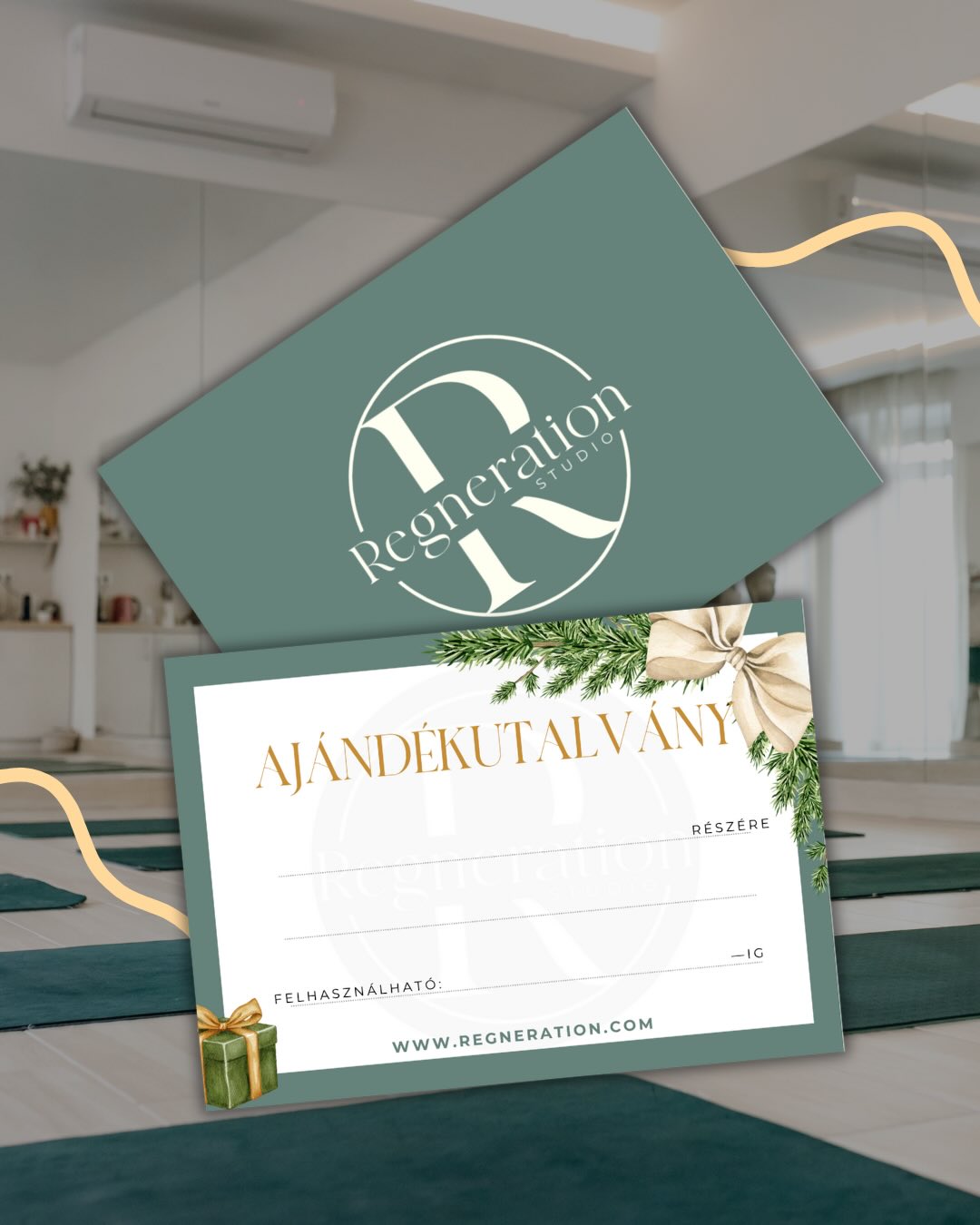 🎁 Ajándékozz megújulást karácsonyra!
Utalványaink már a stúdióban vagy akár online is elérhetőek!
🎄Lepd meg szeretteidet (vagy akár saját magadat) olyan élményekkel, amelyek egyszerre nyugtatják meg a testet és a lelket. Tökéletes választás karácsonyra, ha valami személyes meglepetést keresel. 🙂
✨ Regneration Studio Ajándékkártya
Beváltható óráink bármelyikére: a pilatestől a gerincjógáig, magán és csoportos alkalmakra vagy bérletekre!
🌿 Ayurvédikus Masszázs & Relaxáció Brigivel Ajándékkártya
A mély ellazulás és a teljes kikapcsolódás élménye.
🎄 Két külön ajándékkártya, egy közös üzenet: a gondoskodás.
Válaszd azt, amelyik legjobban illik a megajándékozotthoz, vagy válaszd mindkettőt a teljes feltöltődés érdekében.. 💚