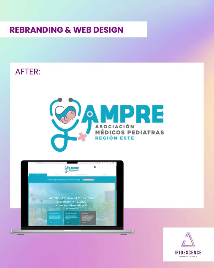🖌️👩🏻💻Redesigning without loosing its essence:
For 21 years, AMPRE has been the go-to association for pediatrics in Puerto Rico 🇵🇷 Last year, they reached out to us to give their brand a refresh for the first time in 20 years and push them forward into the direction of innovation, having a strong website presence.
We refreshed their entire brand identity: from a purposeful, modernized logo to a redesigned website that’s functional, intuitive, and aligned with their mission.
Thank you to AMPRE for trusting us with this meaningful transformation 🙏🏼.
✨We also developed a cohesive visual direction for their annual convention, ensuring every element reflects who they are and the impact they continue to make.
It was an honor to bring this vision to life and find the iridescence of this important association. 💜✨
👩🏻💻 Let’s find your shine at iridescenceagency.com
#iridescence #iridescencemarketingagency #rebranding #branddesign #logodesign #webdesign #diseñodepaginaweb