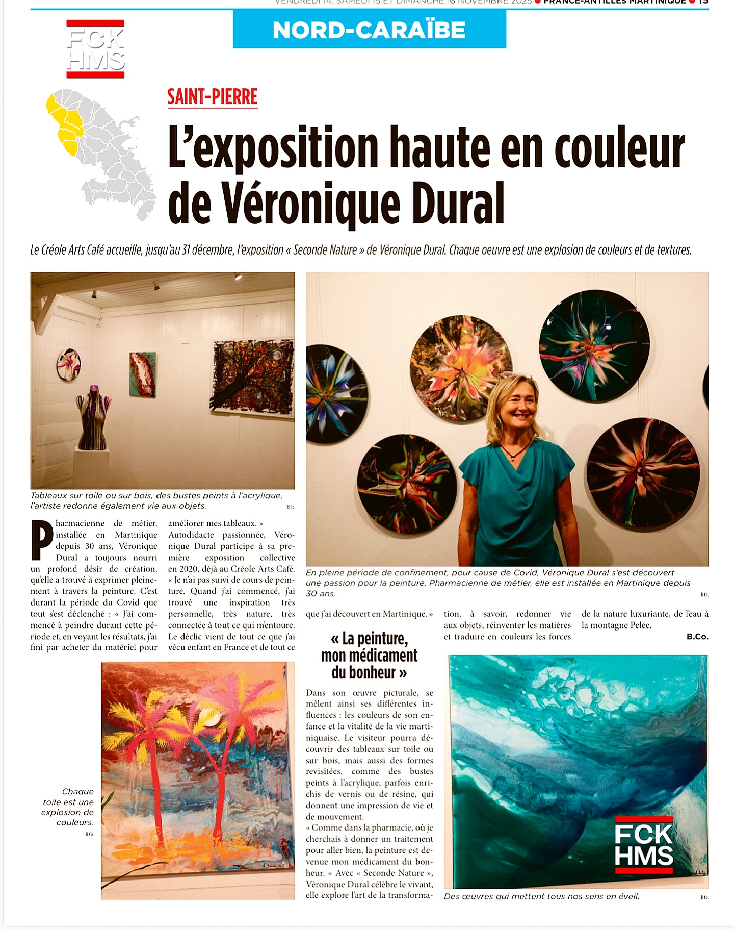 Article de France Antilles au sujet de mon expo en cours « Seconde Nature » à St Pierre, Martinique 💗
🎨exposition visible jusqu’au 31 décembre
📍Créole Arts Café
#veroniquedural #expositionpeinture #martiniqueart #creoleartscafemartinique #peintureacrylique #peintureabstraite #abstractart #colors #unicité #parcoursdevie