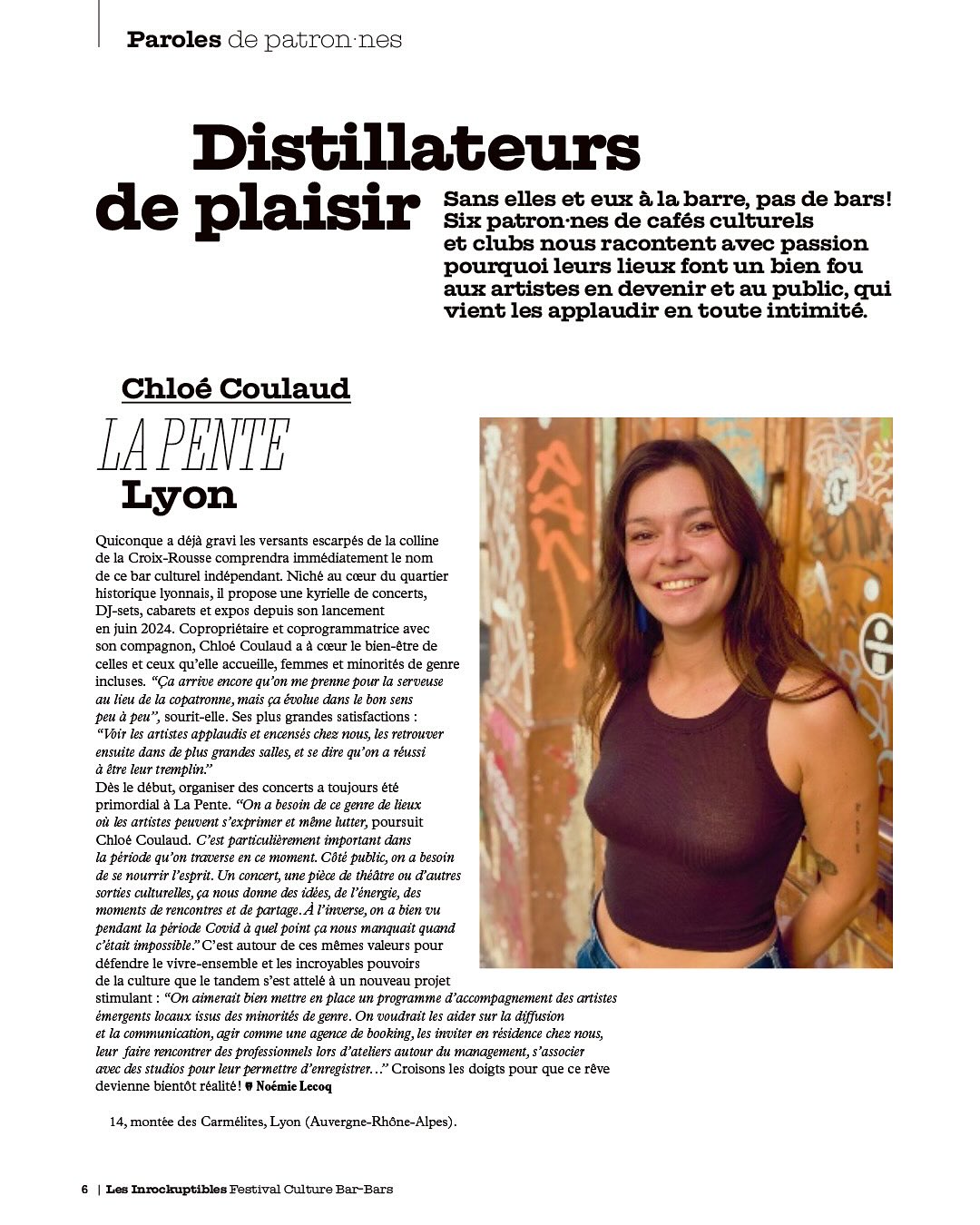 Dans le cadre du festival Bar-bars, Chloé a été interviewée par @lesinrocks… 👀
Retrouvez la prog du festival sur festival.bar-bars.com et sur lapente.fr ✨
#festival #festivalbarbars #lyon #interview #lesinrocks #bar #culture #concert