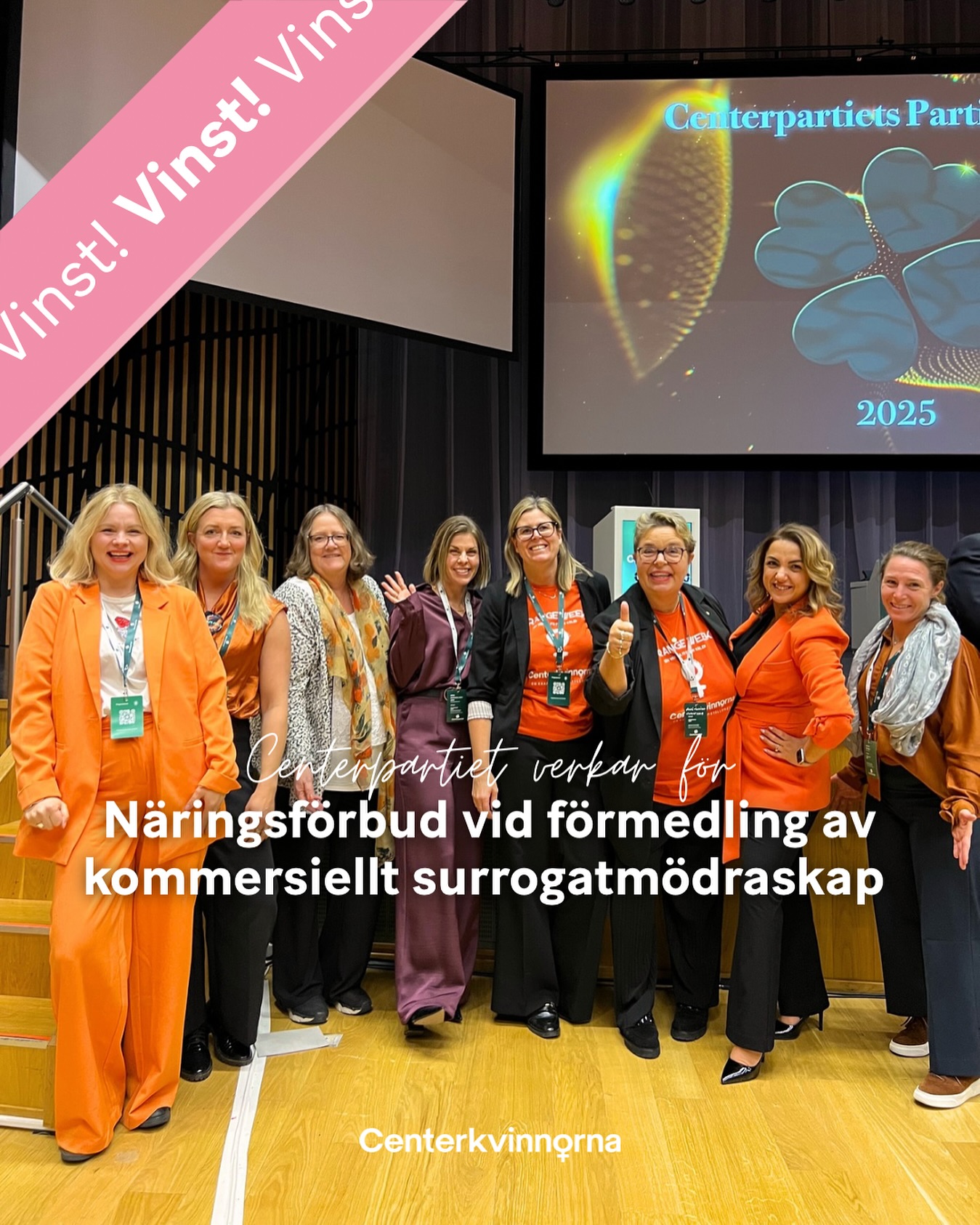 Centerkvinnorna avrundar kvällen med en otroligt viktig vinst för kvinnors rättigheter 🏆💪💚