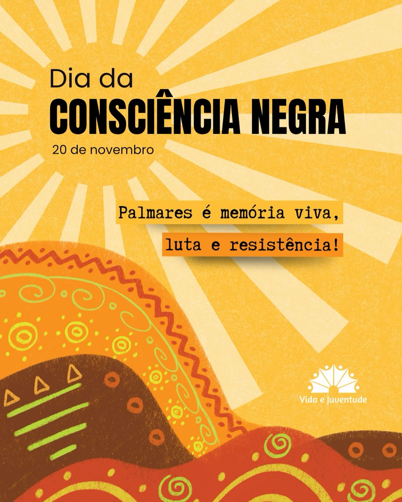 ✨ Dia da Consciência Negra ✊🏾
O 20 de novembro é um marco de luta, memória e projeto de futuro para o povo negro no Brasil.
A data também reconhece a importância do papel da população negra na história do país, em um contexto em que o racismo é crime inafiançável e imprescritível, conforme a Constituição Federal.
Para compreender o significado desta data, é necessário voltar à sua origem histórica: o Quilombo dos Palmares e sua luta pela liberdade, que resistiu por um século inteiro durante o escravismo no Brasil.
📌 O texto completo “Os caminhos da Consciência Negra na defesa dos direitos humanos”, do cientista social Vinicius Souza, está disponível no site do Vida e Juventude. Acesse e faça essa leitura no Dia da Consciência Negra.
#diadaconsciencianegra #consciencianegra #direitoshumanos #combateaoracismo #vidaejuventude
