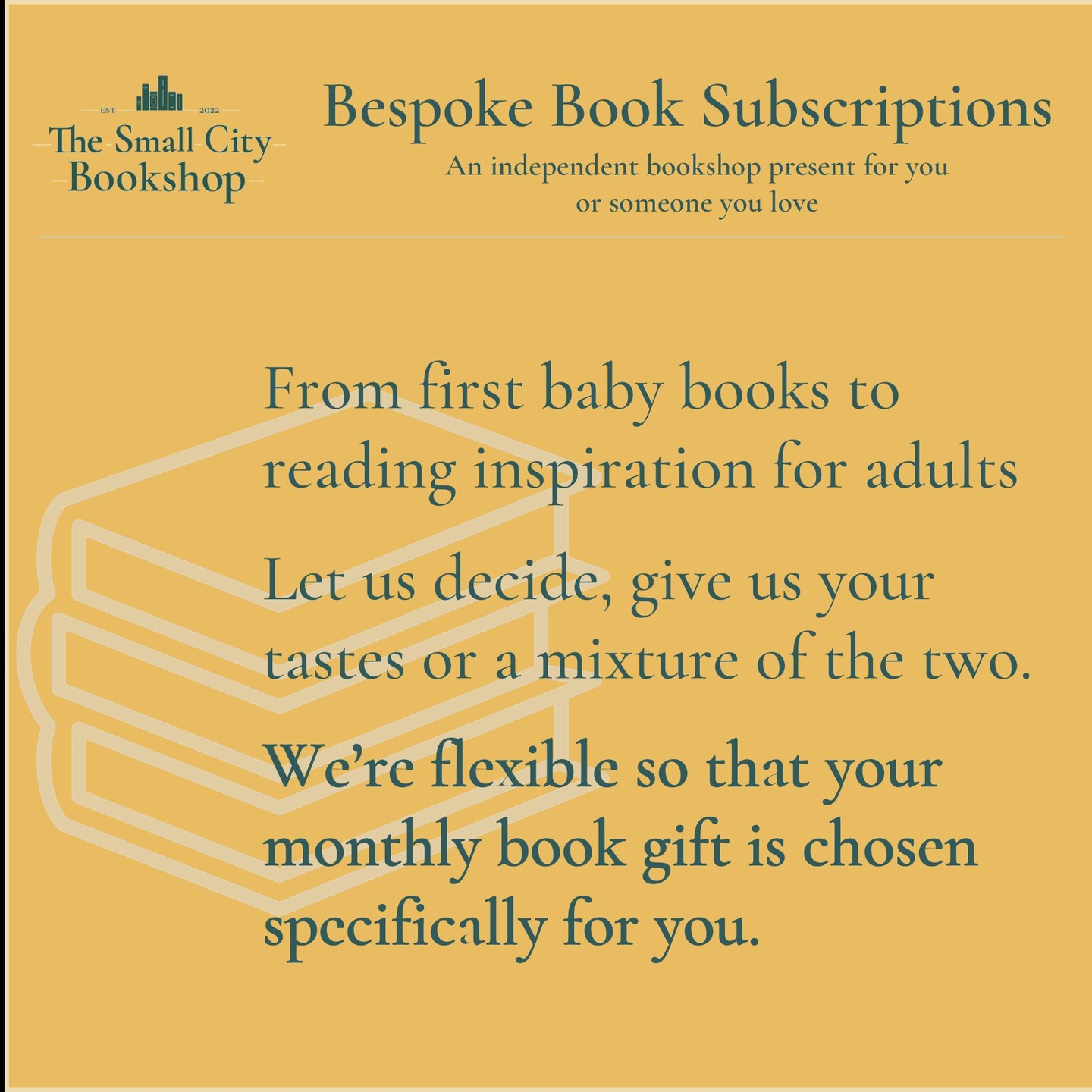 The best gift of all and no decisions needed from you.
🎁Get a bespoke book subscriptions for your favourite book-lover and a bookseller will choose a great title each month, just for them.
Based on their reading tastes, chosen by us completely or a mixture of the two, they will get books they'll love.
Each month, we'll wrap it, add some locally-sourced chocolate (vegan options available), and send it!
(Collection also available).
Buy online or in-shop and get a gift voucher to give on the day.
January subscription books will be selected on 3rd January and sent out on 6th January to accommodate the Christmas & New Year holidays and ensure we have time to receive new giftee's reading tastes.
#christmasgiftideas #bookgifts #booksrecommendation #booksubscriptionbox #booksuggestions #booksubscription #independentbookshop #bristolbookshop #bs5 #shoplocal #shopindependent #shopindependentthischristmas