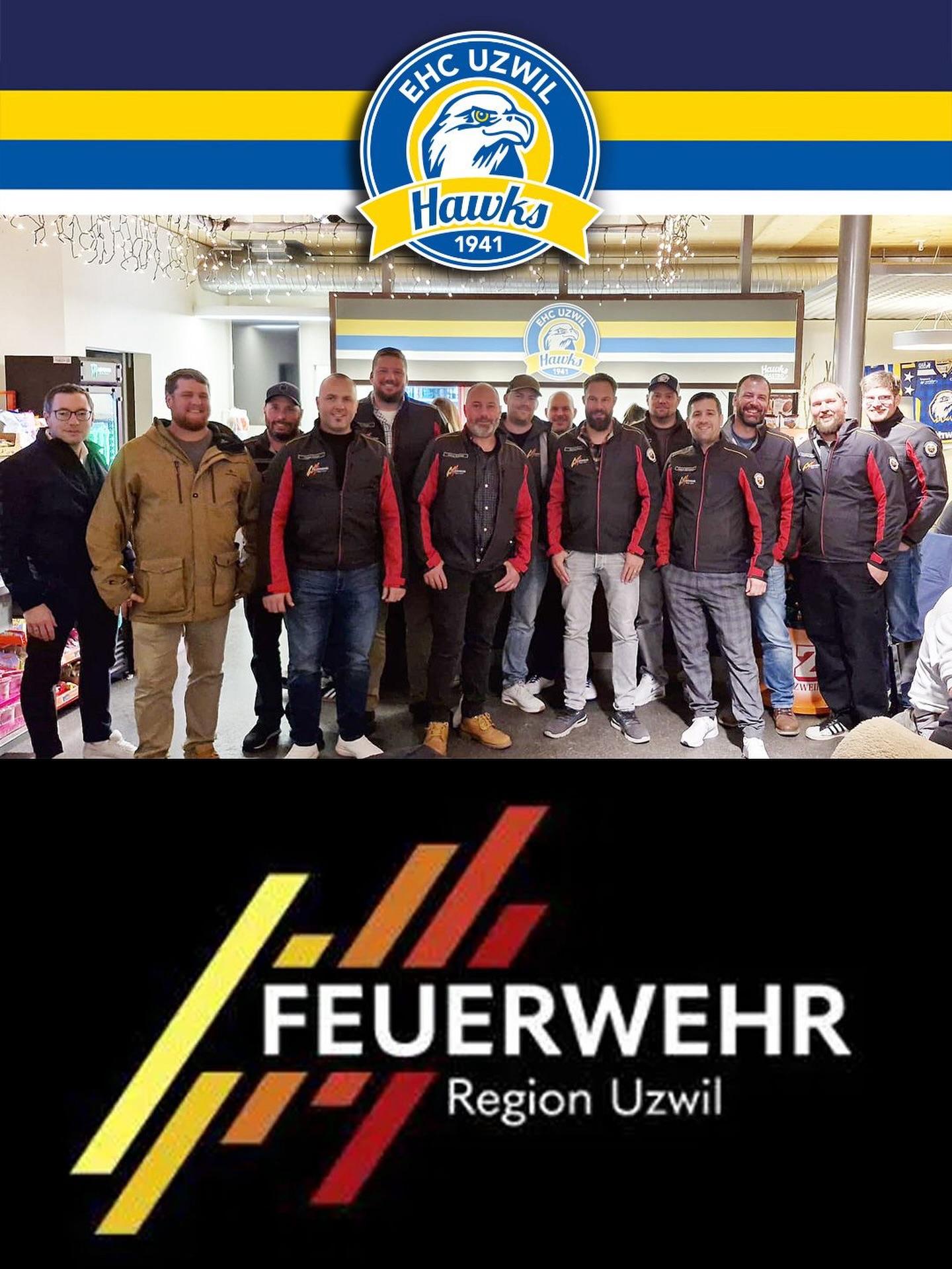 Beim Heimspiel vom letzten Samstag war die Feuerwehr Region Uzwil bei uns zu Gast. Herzlichen Dank für euren Besuch, wir freuen uns, wenn wir euch bald wieder in der Uzehalle begrüssen dürfen!
#ehcuzwil #ehcuzwilhawks #uzehalle #firefighter #SupportYourLocalClub