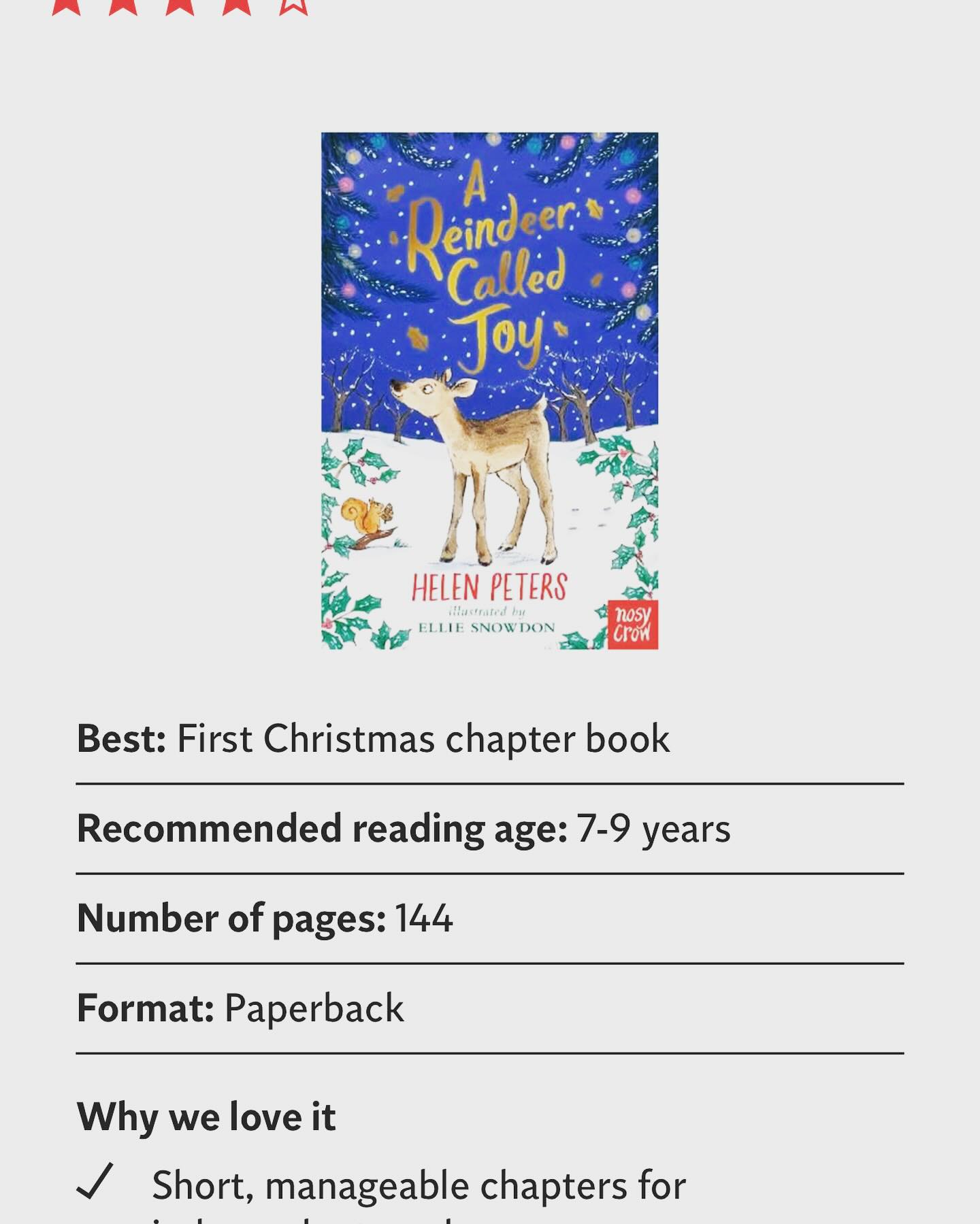 I’m thrilled to bits that The Independent has chosen A Reindeer Called Joy, by @snowdon_illo and me, published by @nosycrow, as one of its favourite children’s Christmas books, as selected by parents and children. Thank you so much, Lucy Cotterill and @the.independent!
