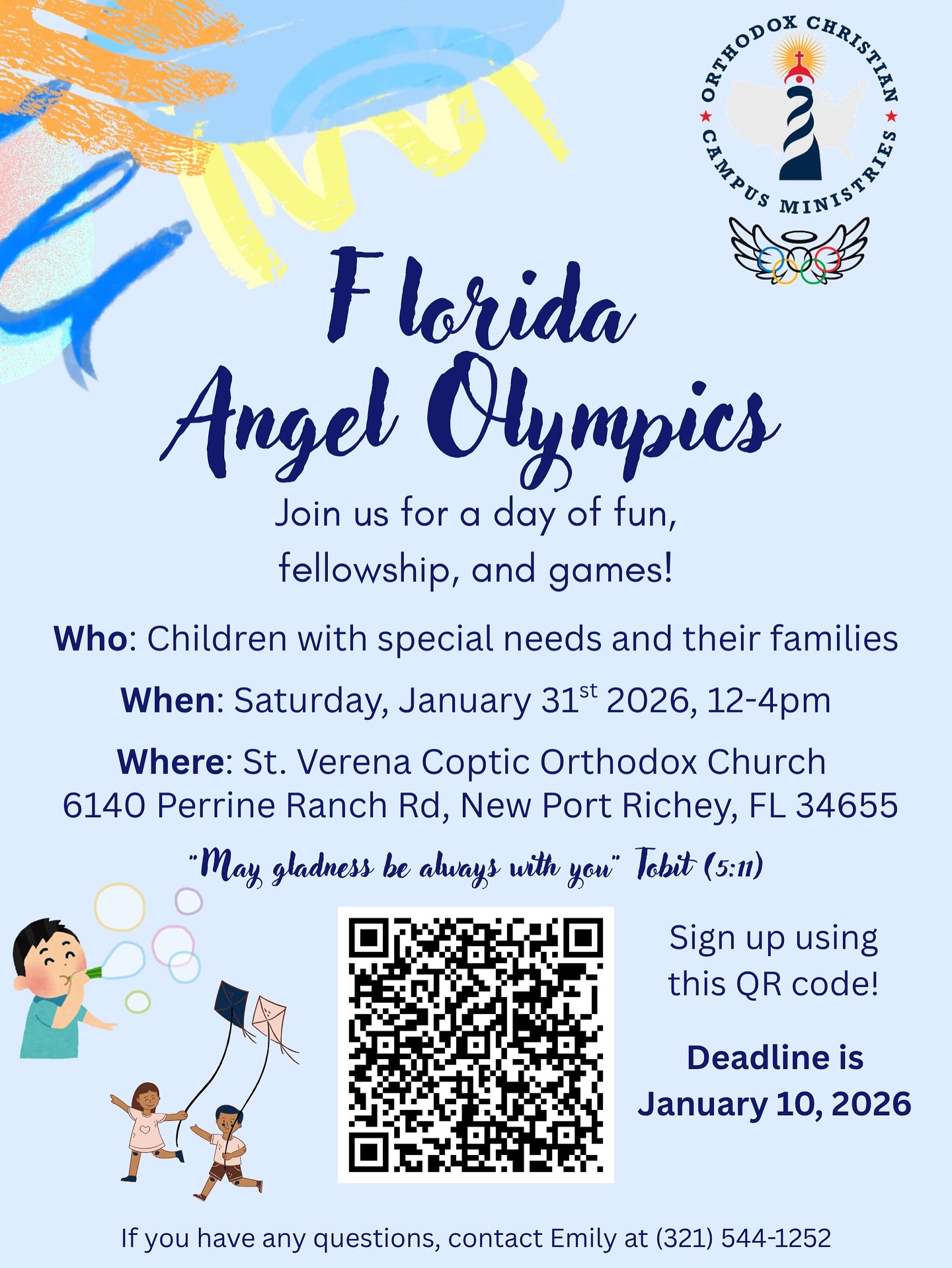 Hello FLOCCM!!🙌🏽
We are excited to announce that Florida’s Angel Olympics is happening On January 31st!!😊 The servant volunteer form will OPEN on January 7th! The link to the for will be in the bio! We pray that you all take the blessing into serving this beautiful day! 🙏🏼😊
Pray for this service!
