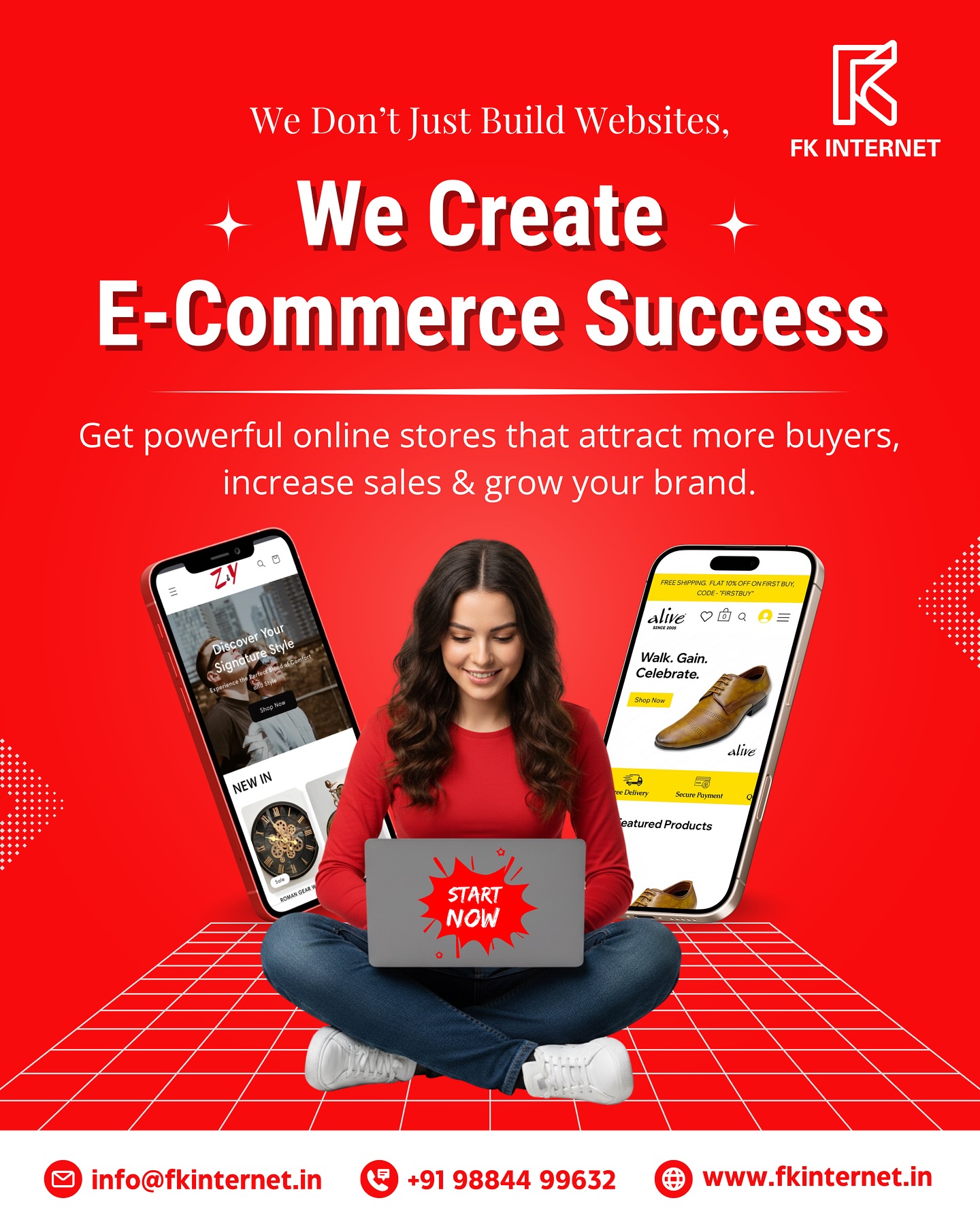 We don’t just build e-commerce websites — we create e-commerce success. 🚀
From fashion to footwear, jewellery to home essentials, your online store deserves a design that attracts buyers, boosts conversions, and grows your brand.
At FK Internet, we build:
🛍️ Fast, user-friendly online stores
📱 Mobile-responsive designs
💳 Smooth checkout experiences
🎯 Conversion-focused product pages
📈 SEO-friendly websites that bring real results
Whether you’re starting fresh or upgrading your existing store, we’ll create a website that works as hard as you do.
📩 DM us to get started
🌐 www.fkinternet.in
📞 +91 98844 99632
#FKInternet #EcommerceWebsite #EcommerceWebDesign #OnlineStoreDesign #ShopifyDesign #WordpressEcommerce #WebsiteDesignIndia #WebDesignAgency #SmallBusinessIndia #EcommerceBusiness #DigitalSelling #OnlineBranding #WebsiteDesigner #BusinessGrowth