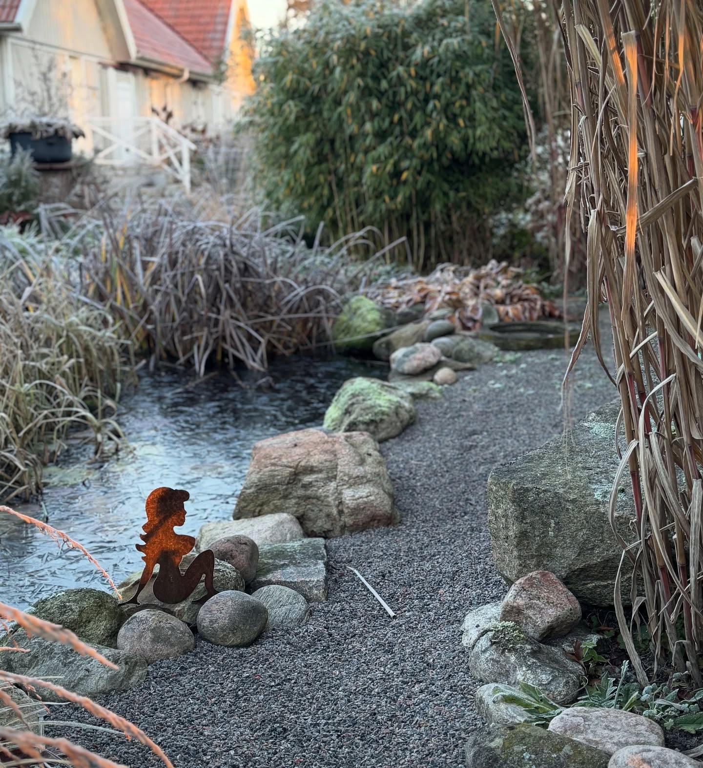 ~Krispig morgon~
Vaknar med -4 grader❄️ men njuter av allt det vackra denna morgon. Helgen börjar bra.
Gillar som sagt inte kyla, då längtar donnan lite extra efter att sitta vid rivieran istället.
#vinter #kyligtväder #vinterträdgård #trädgårdsdesign #gardendesign #trädgårdsglädje #trädgårdsdamm #rostdekoration #rost #trädgårdsdekorationer #veckansvackraste #morgonljus