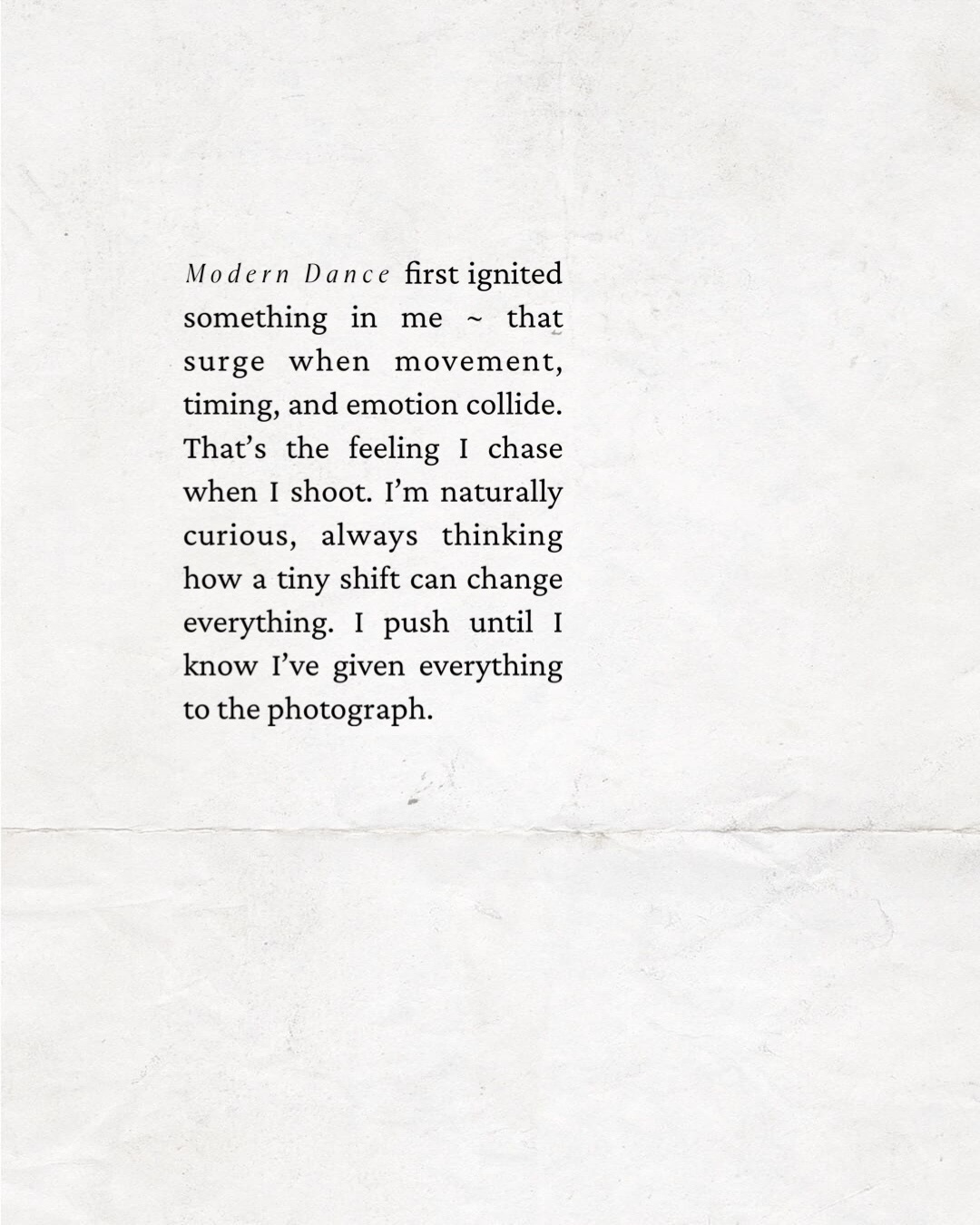 I wanted to share a little about what drives my photography.
/
What sparks that same feeling in you that I chase behind the lens? I’d love to know. Dm me if you don’t want to comment on here. ♥️
/
#PhotographyWithMeaning
#CapturingConnection
#CreativeProcess