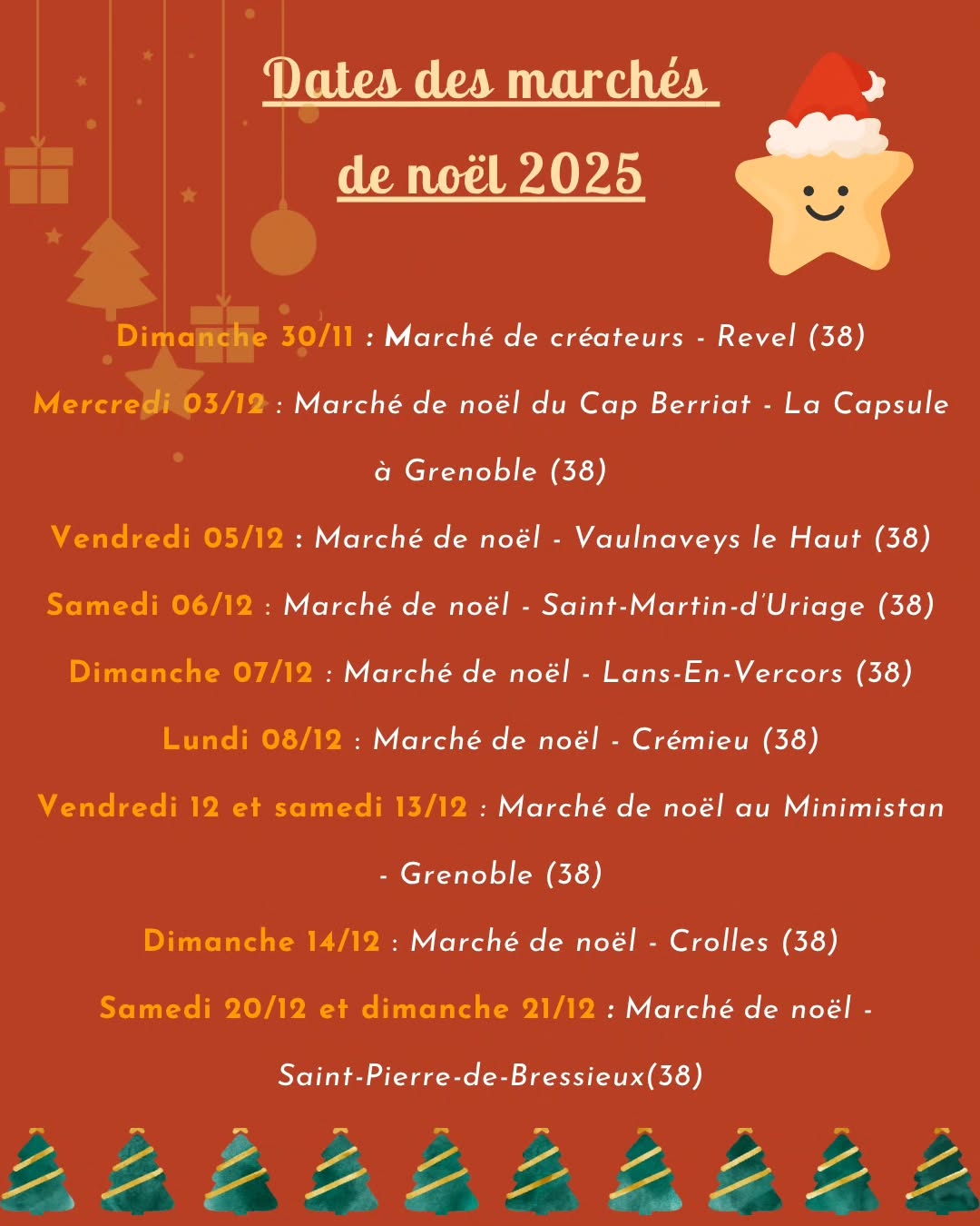 ✨ Votre plus grand rêve c'est de me rencontrer en direct live et de dévaliser mon stand ? Et bien c'est possible ! 😅
Je serais sur une dizaine de marchés de Noël cette année !
🎁 Retrouvez toutes les dates ici et sur le site internet !
#marchedecreateur #marcheartisanal #marchedenoël #marchédenoëlisère #cadeaunoelartisanal #ideecadeaubijoux #bijouxmacrame #bijouxcolorés #bijouxoriginaux