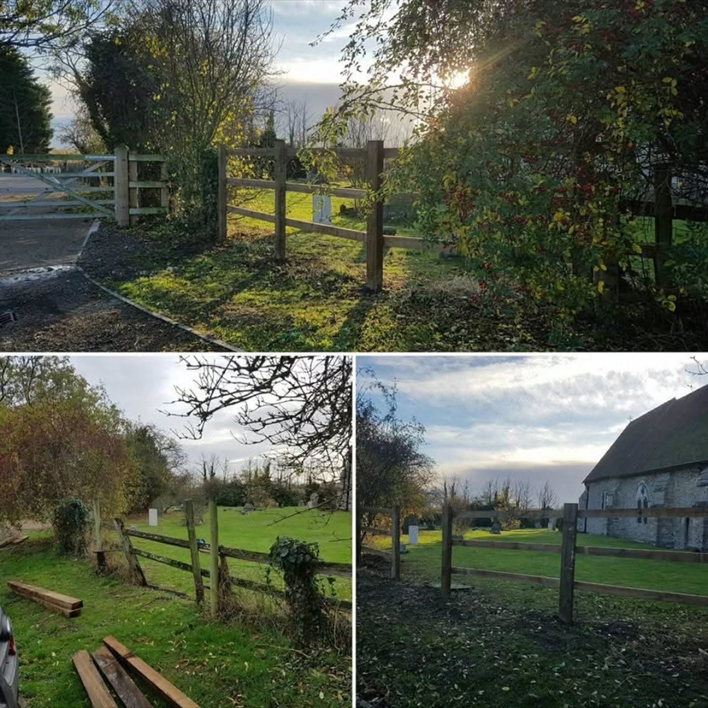 9 years ago! Where has the time gone? One of the first jobs I did after moving to Iwade. Repairs to the church fencing.