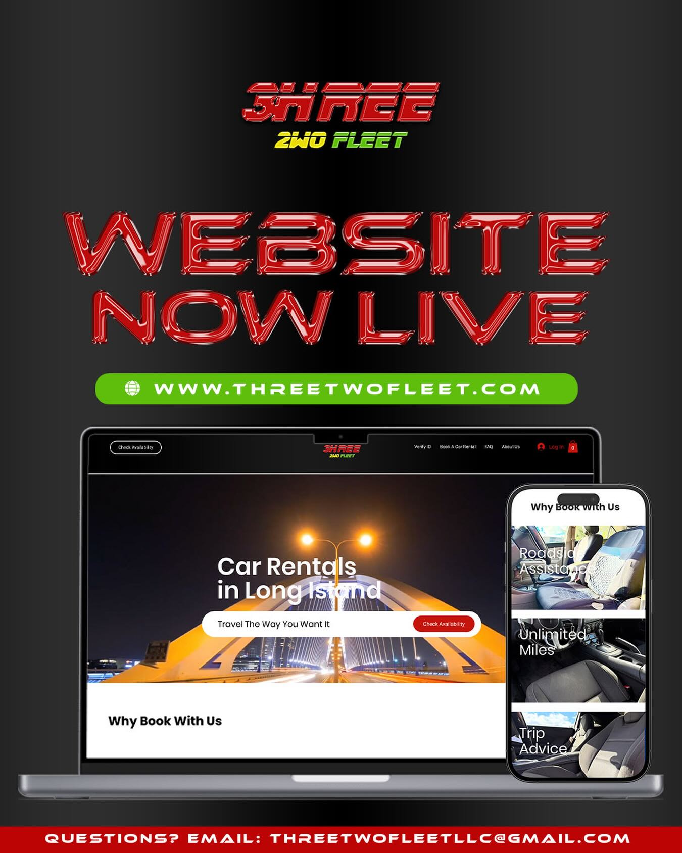 WEBSITE READY FOR BOOKING 📍
🚘BEST AFFORDABLE /RELIABLE RENTALS IN NYC 🗽
NO INSURANCE NEEDED / MUST BE 21+ TO RENT 🚶🏻♂️🚶🏻♀️#rentals #threetwofleet #affordable