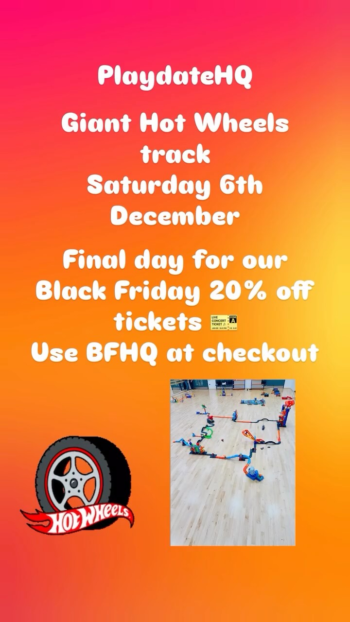 🚨 LAST DAY! 🚨
Our Black Friday Offer – 20% OFF tickets ends today! 🎉🔥
Don’t miss out — grab your tickets now for our Giant Hot Wheels Track Event happening Saturday 6th December in Enfield (Wren Academy) 🚗💨
Free parking included! 🅿️✨
Choose your session:
⏰ 10:00–11:00am
⏰ 11:15–12:15pm
Kids will LOVE staying warm indoors while playing with tons of Hot Wheels toys! 🧸🚙
Expect mega loops, epic racing, and monster truck madness 🤩🏁🧡
🎟️ Tap the link in bio to book now — once it’s gone, it’s gone!
#hotwheels #enfieldkids #enfieldparents #enfieldtown #enfieldkidsactivities #hertskids #londonkids #playcars #kidsfun #enfield #northlondon #northlondonparents #thingstodokids #smallbusiness #thingstodoenfield #hertfordshire