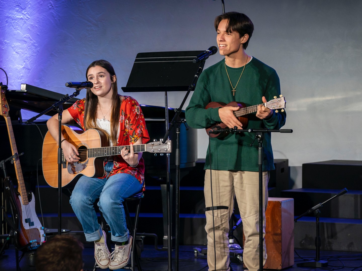 From Songwriters' Showcase to Spotify release, our Beacons have created a brand-new music EP! 💿🎶
In a collaboration between our Director of Student Life, Paul Wright, the School of Music & Performing Arts, and our talented Beacons, an original songwriting contest was held last year. The winning students were given the opportunity to record their original songs for a Bushnell EP titled “Be a Beacon”!
Thank you to our amazing students and everyone involved in creating this fun project!
You can listen now on Spotify, Apple Music, and iTunes by searching for Bushnell University as the artist!