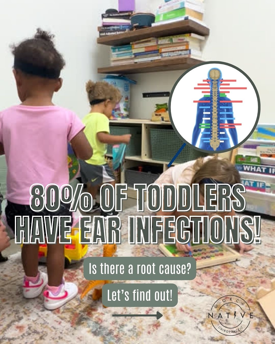 80% of children suffer from ear infections?!? 🤯
Let’s do something about that... And no, the answer isn’t to prescribe antibiotics for a VIRAL ear infection. Let’s get to the root cause instead!!
To read more about how chiropractic can help get to the root cause of ear infections, visit the link in our bio! 🫶
#pxdocs / pediatric chiropractic / baby sleep / chiropractic for kids / ear infections / colic / tantrums / ADD / ADHD / constipation / ODD / OCD / SPD / ASD #okc #oklahomacity #nervoussystem #nervoussystemregulation #pediatricchiropractic #yukonok #okcmoms