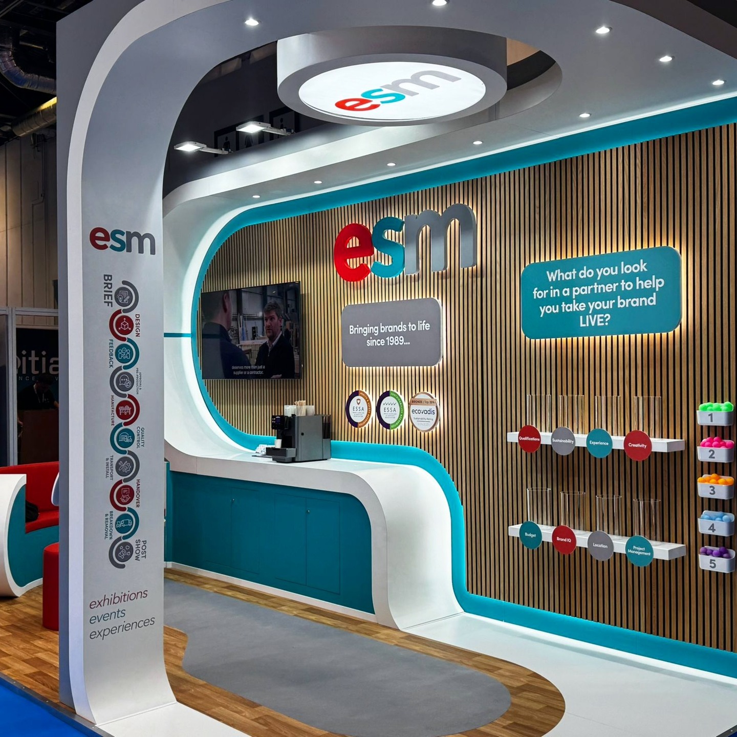 TODAY'S THE DAY!
Our lovely team is at Excel London and ESM is officially exhibiting at B2B Marketing Live UK. 🙌🏻🎉
Come and meet our friendly faces on stand B2B-E14!
We've got Director Robert Brackstone, Production Manager Matt Limb and Project Manager Sofia Ventura explaining what we do and why you should choose us. 😎
Find out what we've got to offer, from dedicated project management to fabulous stand design, high quality manufacture & bespoke build - all tailored to YOUR needs. ✨👌🏻
All day, delegates have been engaging with our interactive survey asking marketing managers what they look for in a design and build partner, from creativity to sustainability, and we're anxious to find out the results! 🎨🔨
Come and have YOUR say - let us know what YOU think is most important when it comes to choosing who you trust to take your brand LIVE. ⚡
@excellondon @b2bmarketinglive
#tangible #interactive #survey #exhibition #event #marketing #b2b #b2bmarketing