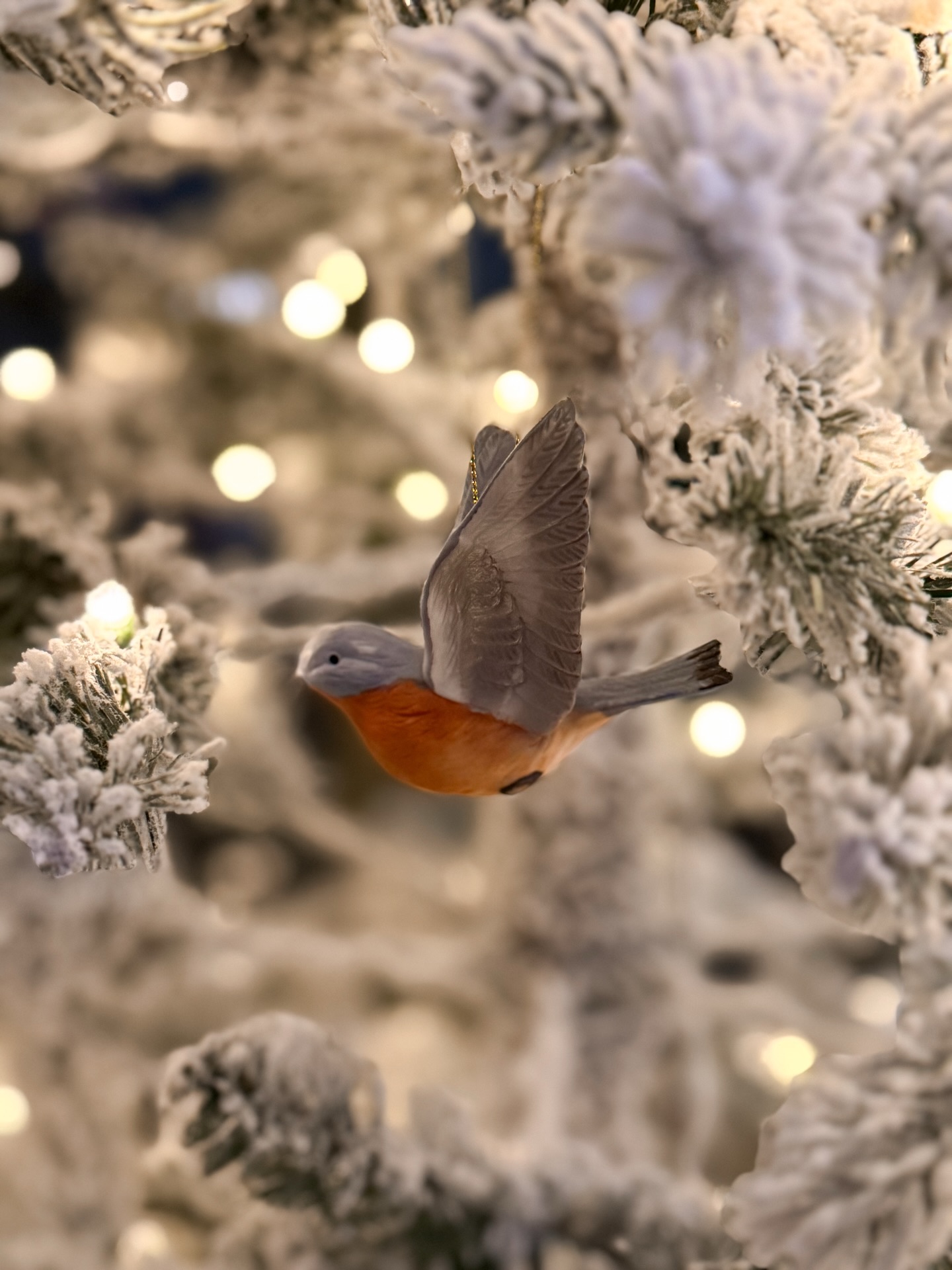 We haven’t yet pulled out our ornaments but a dear friend gifted me this beautiful bluebird ornament in honor of my dad. I had to hang it immediately. I’ve been desperately looking for the signs in everything around me since he passed. Tonight, this simple bluebird amongst the imperfectly flocked branches with the warm glow of the lights reflecting back in the window feels symbolic. Almost to remind me that while the light reflecting back may not be physical, it doesn’t mean it isn’t there. Sometimes the presence you feel isn’t something you can touch… but you know it’s real and that’s exactly where his love can be found now too. Who knows? Maybe it’s me desperate for comfort or maybe one day all of the feelings and small moments that I find myself leaning into, now more than ever, will all make even more sense. For now, it’s a small sense of comfort and a pop of color and light in a dark time and for that I am grateful.