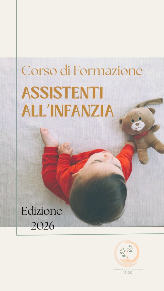 🌟 Scopri il Futuro Brillante degli Assistenti all'Infanzia! 🌟
Se hai una passione innata per il benessere e lo sviluppo dei bambini, il nostro corso di formazione per Assistenti all'Infanzia è il passo che stavi aspettando!
• Offriamo un programma completo che unisce teoria ed esperienza pratica, guidato da esperti del settore.
• Imparerai tecniche avanzate di cura e educazione, gestione delle attività quotidiane e come creare un ambiente sicuro e stimolante per i più piccoli.
Alla fine del corso, sarai pronto a entrare nel mondo del lavoro con fiducia e competenza.
Non perdere l'opportunità di fare la differenza nella vita dei bambini.
Per ulteriori informazioni e iscrizioni, visita il nostro sito web o contattaci direttamente.
Ti aspettiamo!