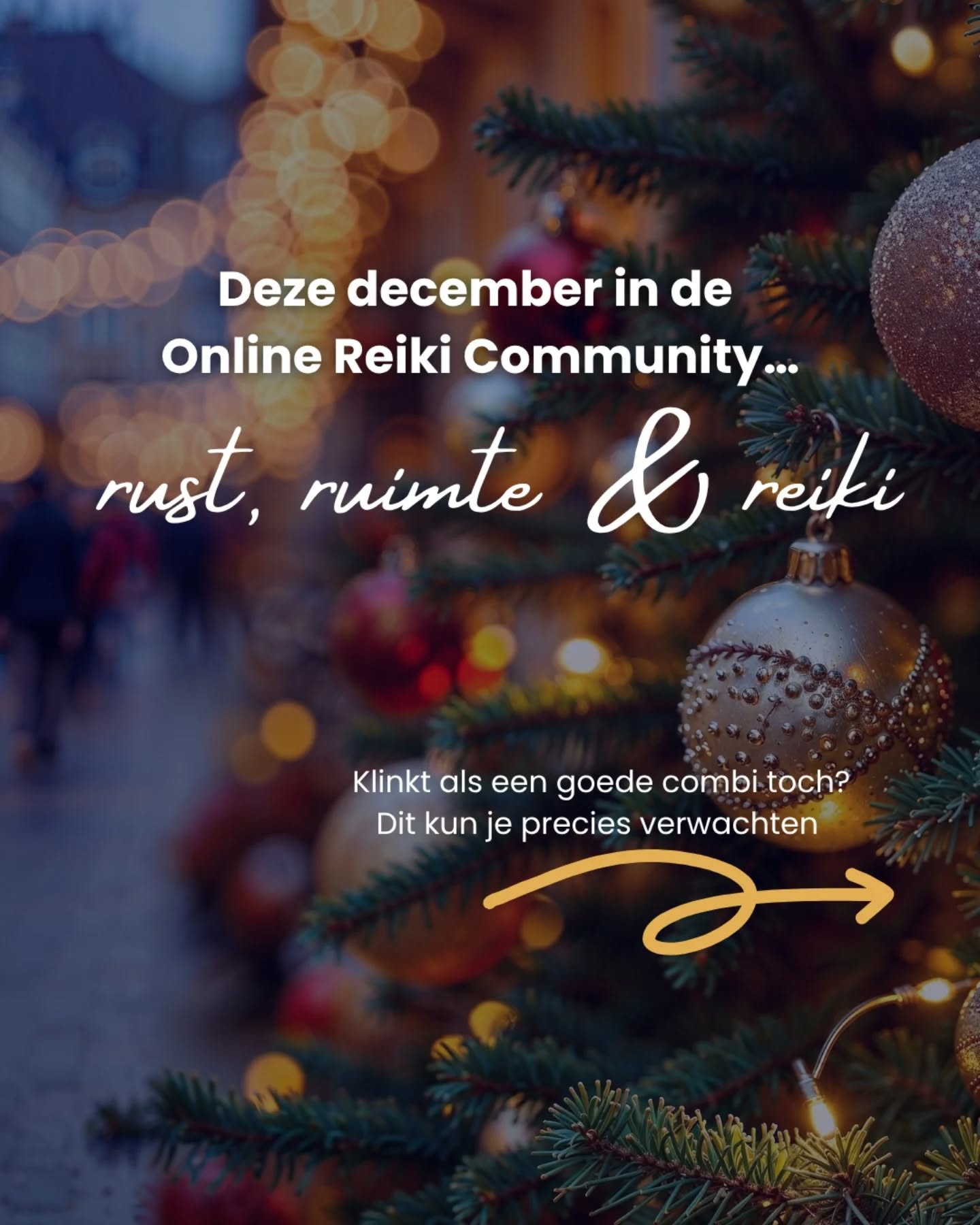 Deze maand een heerlijke combi: Rust, Ruimte & Reiki.
Oude patronen loslaten, het verleden helen en ruimte maken voor een nieuwe manier van december beleven JOUW manier.
Als dit met jou resoneert, reageer dan met "KERSTCOMMUNITY" en sluit je nu nog aan bij de fijne groep! 🧡