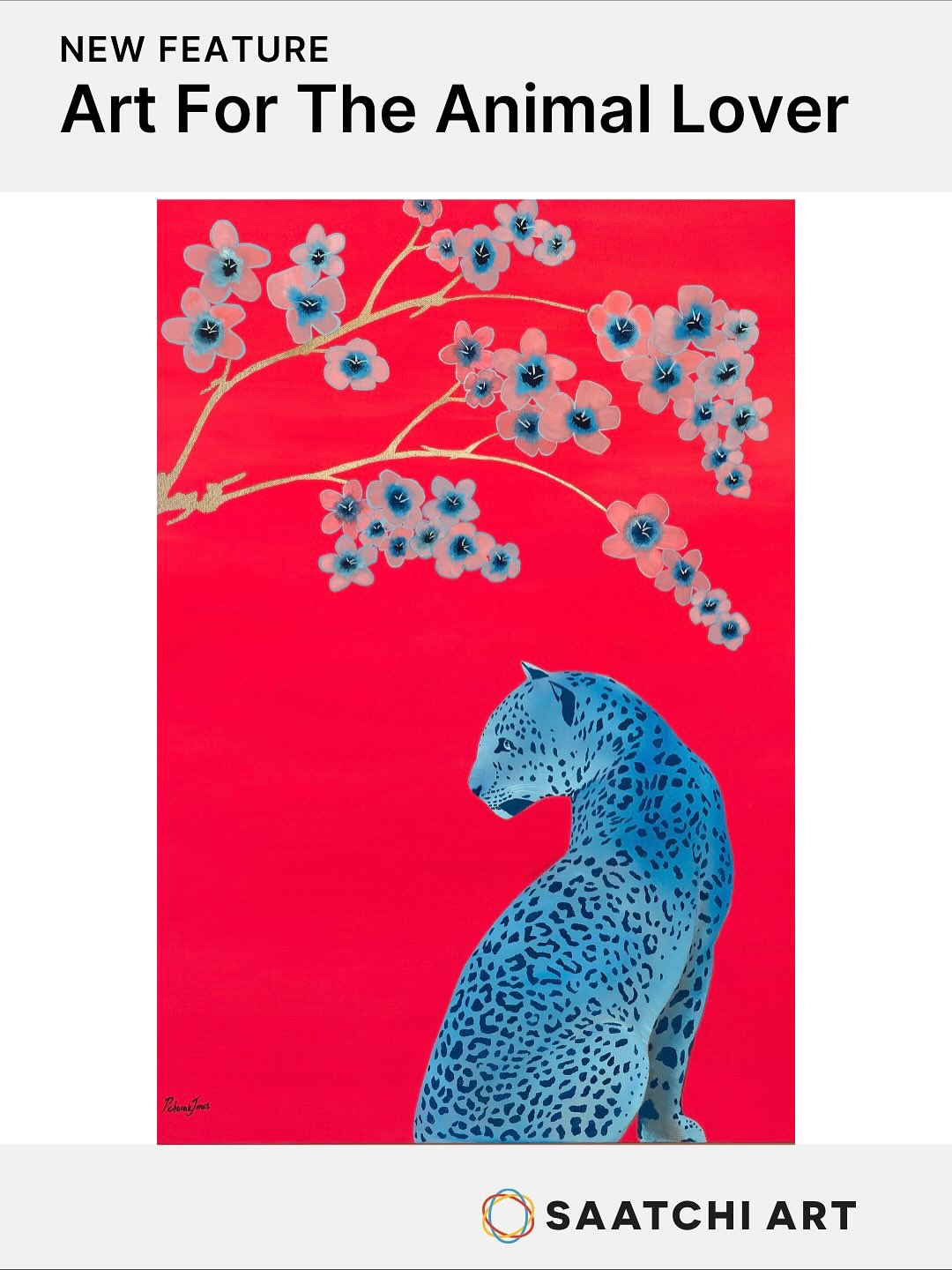 Deep reds, hues of blue and powder pink blossom, are created in oil for this animal inspired artwork!
Thank you Sitting Wang - Associate Curator @saatchiart for including my Blue Jaguar, in your new collection -
Art For The Animal Lover. 🐆
#colour #new #contemporary #hues #red #blue #gold #pink #blossom #jaguar #collection #saatchiart #saatchiartartist