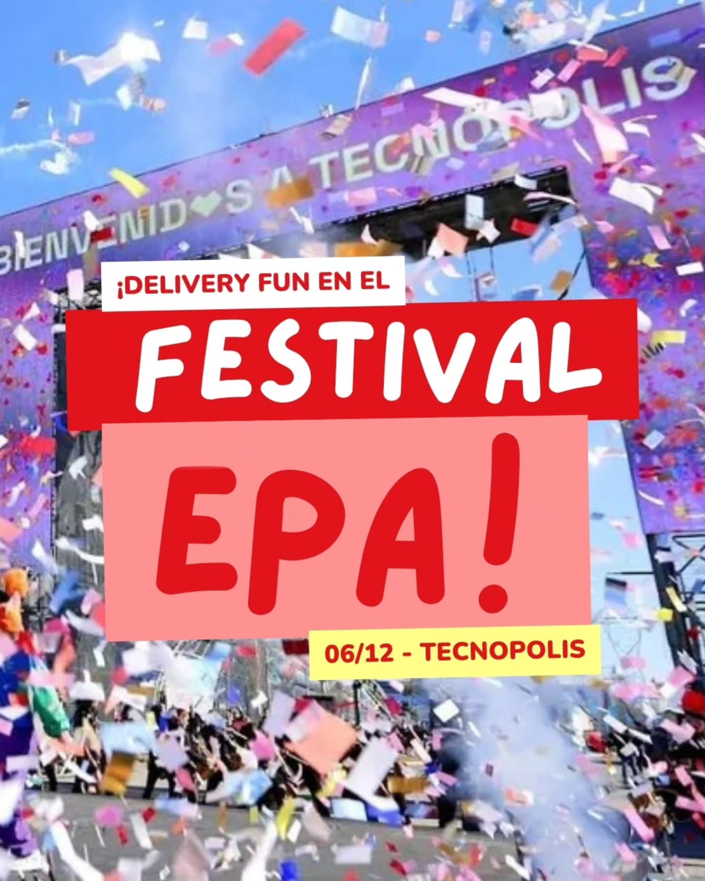 🎡 El sábado 06/12 Delivery Fun llega a TECNÓPOLIS
Formamos parte del EPA Festival 2025, un evento lleno de música en vivo, gastronomía, arte y actividades para toda la familia… y nosotros sumamos la dosis de diversión! 💛
¡Gracias por hacernos parte de este día increible @epamusica !🔥
📍 Tecnópolis
📅 Sábado 6 de diciembre
⏰ 14:00 a 22:00 hs
Vení con tu familia, amigos o pareja.
¡Nos vemos ahí!
#festivalepa #epamusica #tecnopolis #eventos #festivales #animacion #inflables #kermesse