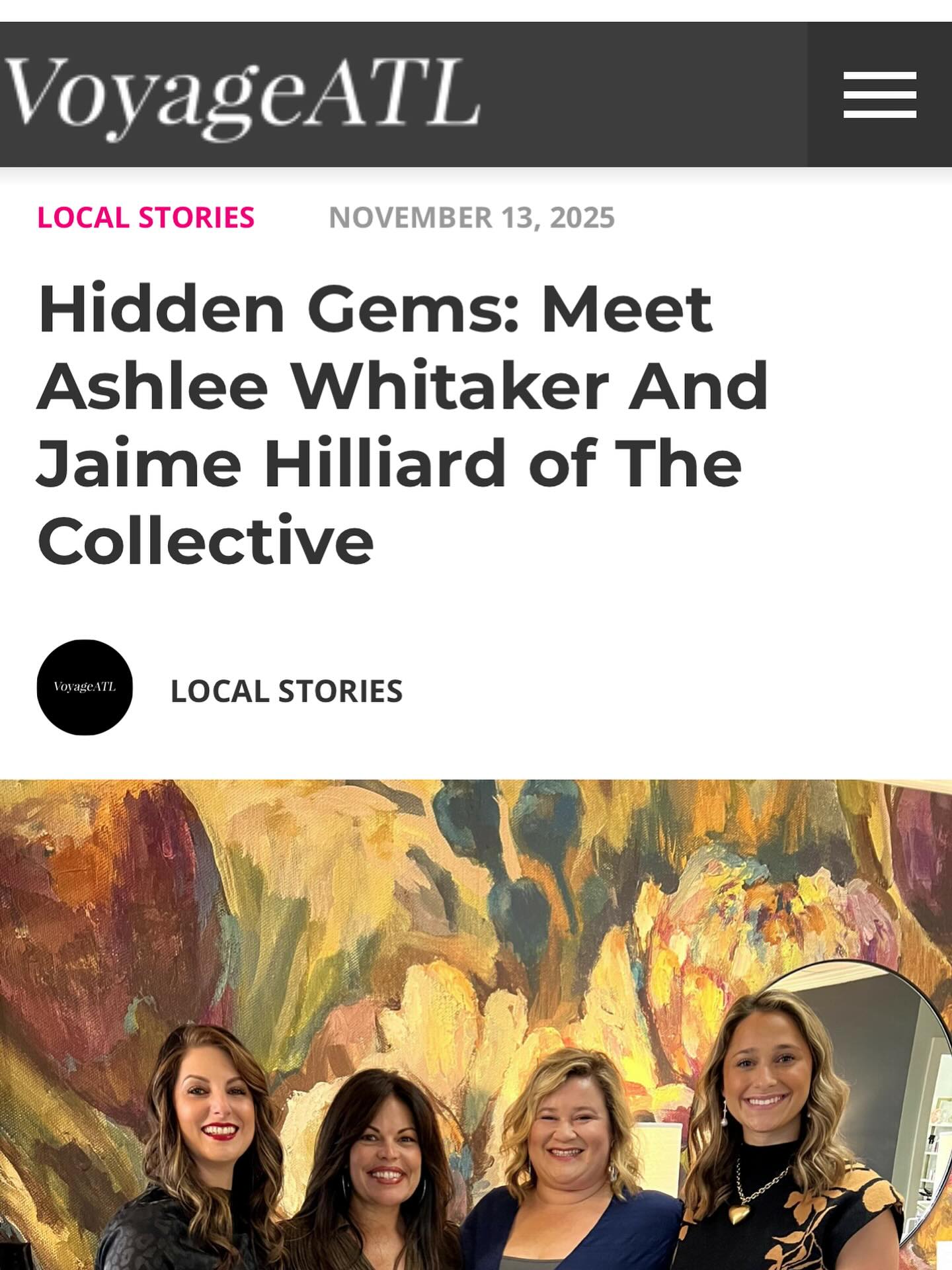 We are so blessed to be on this journey with all of you! https://voyageatl.com/interview/hidden-gems-meet-ashlee-whitaker-and-jaime-hilliard-of-the-collective/