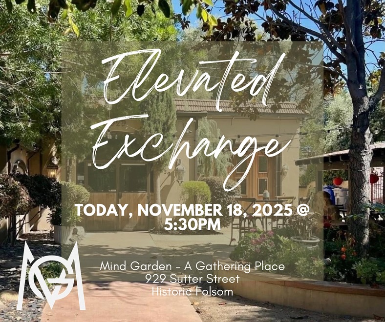 ✨Tonight at 5:30 PM✨
Our final Elevated Exchange networking event of the year is happening tonight and you are invited to a truly unforgettable evening of connection, inspiration, and community magic.
This month we are proudly sponsored by the always loved Corner Tavern and Grill. They are bringing the delicious food and the flavor. Huge shout out to the Corner for showing up for our women led community and pouring so much heart into this night.
Join us at the cozy and stunning Mind Garden in historic Folsom for an empowering night surrounded by women who are building, creating, dreaming, and supporting one another in real and meaningful ways. This is where new friendships form, collaborations spark, and ideas come to life.
Tickets are in the bio. You can also DM, comment ELEVATE, or grab your ticket at the door.
Let us wrap up the year together with intention, warmth, and a whole lot of good energy!