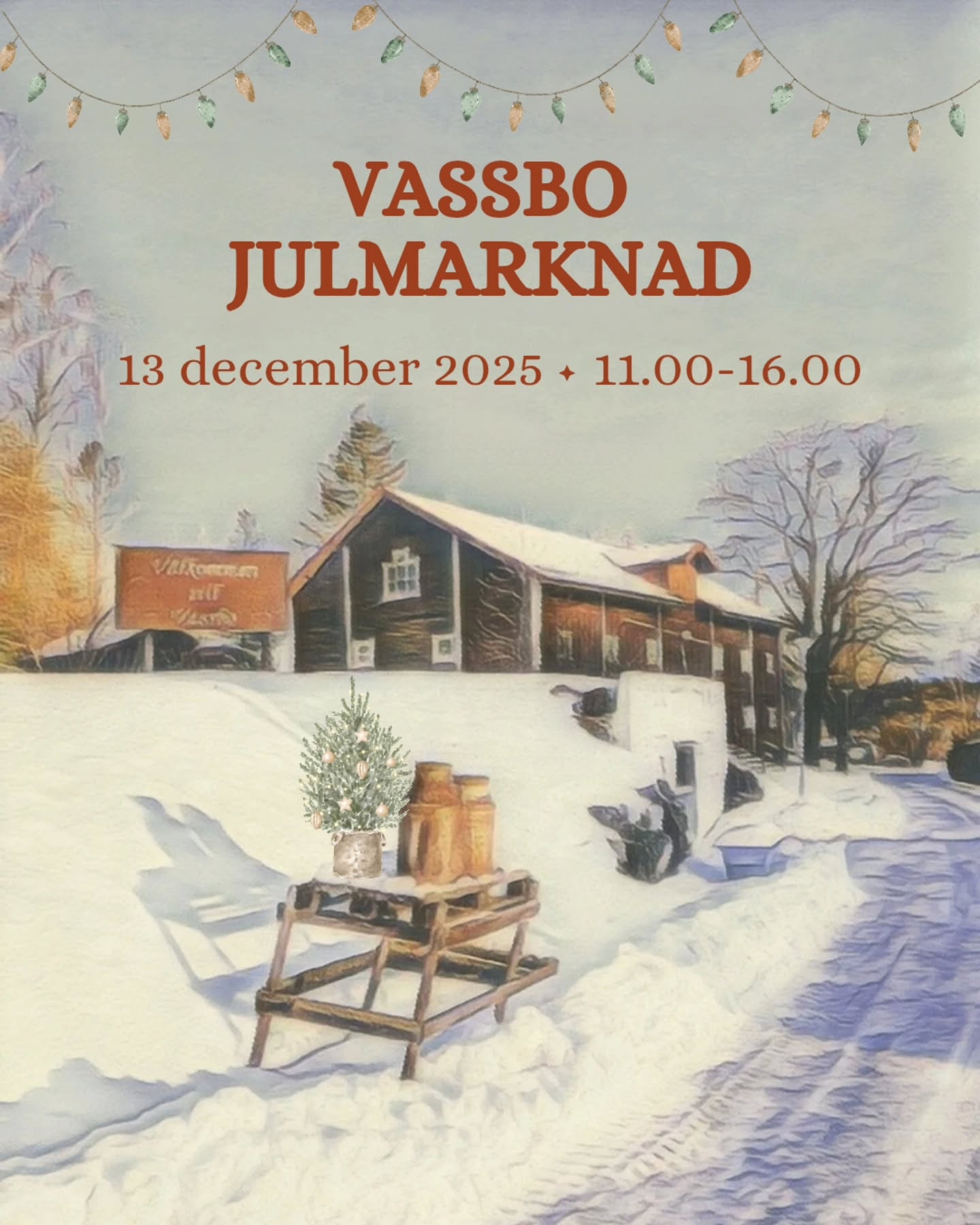 Lördag den 13 december är datumet för årets julmarknad på Vassbo 🎄 Mellan kl 11-16 är det öppet för julmys!
Vi på Vassbo Logi & Event älskar julen! Därför är vi så glada att även i år kunna öppna upp Magasinet och Kryddgården (vandrarhemmet) för att få sprida julstämning tillsammans med Er 🎅
Varmt välkomna till oss att fira årets Luciadag med oss på Vassbo ❣️
✨️ VILL DU SÄLJA?
Det finns platser kvar om du som försäljare vill vara med på marknaden. Anmälan sker via vår hemsida.
Mer info om marknaden hittar du på vår hemsida eller på Facebook. Länkar i vår profil.
Frågor och funderingar - Ring eller maila 🫶🏼
.
.
.
#julpåvassbo #vassbojulmarknad #vassbologiochevent #vassbovandrarhem #magasinetvassbo #kryddgårdenvassbo #julidalarna #julmarknad2025 #stfturist #visitdalarnasweden #julmarknadfalun #julmarknadborlänge