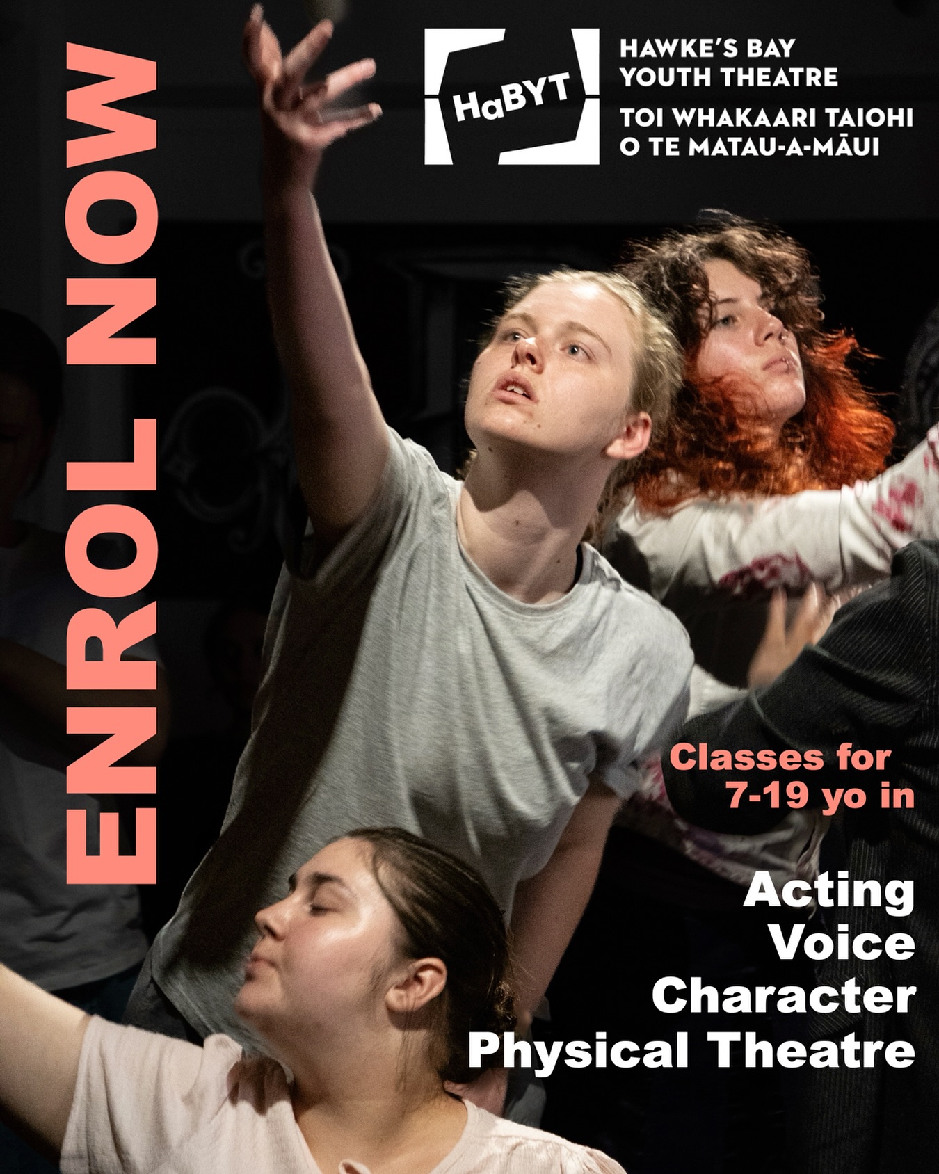 Enrolments are now open for 2026!
Players, for Years 3-4 (ages 7/8) meet on Wednesdays 4-5pm at Aubyn Live Theatre, Hastings.
Troupe, for Years 5-6 (ages 9/10) meet on Mondays 4-5pm at Theatre Hawke’s Bay, Hastings.
Ensemble, for Years 7-8 (ages 11/12) meet on Thursdays 4-5pm at Keirunga Creative Hub.
Associates, for Years 9-10 (ages 13/14) meet on Thursdays 5.30-7pm, and Sundays, from Term 2, 3-6pm at Keirunga Creative Hub.
Senior Company, for Years 11+ (ages 15-19) meet on Tuesdays 6-9pm, and Sundays, from Term 2, 3-6pm at Keirunga Creative Hub.
Associates and Seniors will be working together on a Shakespeare production for the Hawke’s Bay Arts Festival in October.
Find the enrolment form on our website and story highlights.
📸 @derross