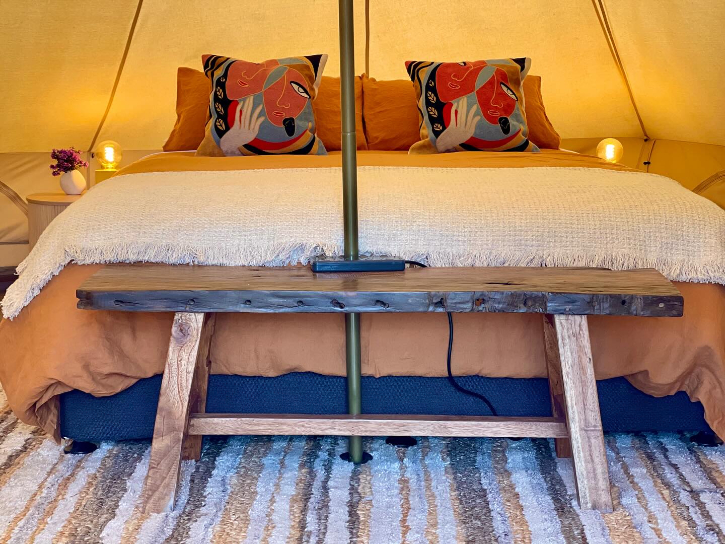 The glamping tents are up and running
