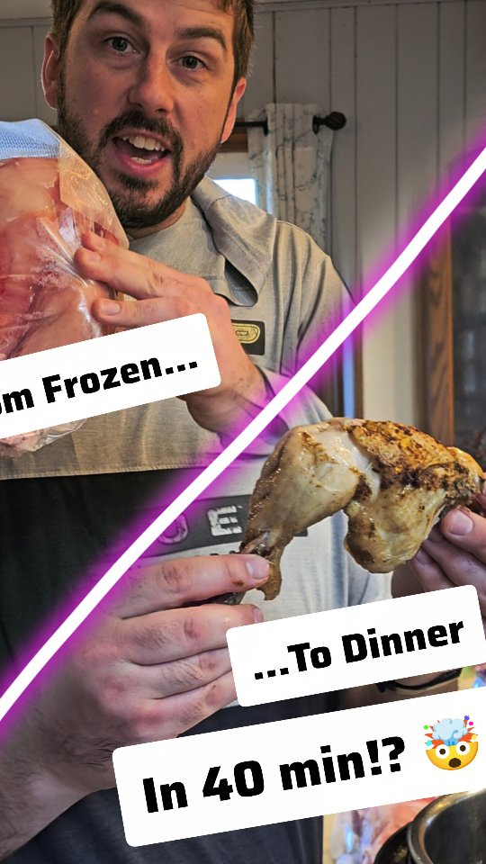 We went from a completely frozen whole chicken to fully cooked in about 40 minutes — and it was juicy and amazing. Here’s exactly what we did:
• Add a trivet to your pressure cooker
• Pour in 1 cup of water
• Place the frozen chicken on top
• Rub with olive oil
• Season with your favorite spices
• Pressure cook for 30 minutes
• Natural release
• Open, carve, enjoy 🙌
Such a lifesaver on busy days!
Have you ever cooked a whole chicken from frozen?
#SimpleGroundedLife #HomesteadKitchen #PressureCookerMeals #RealFoodFast #HomeCookingTips
