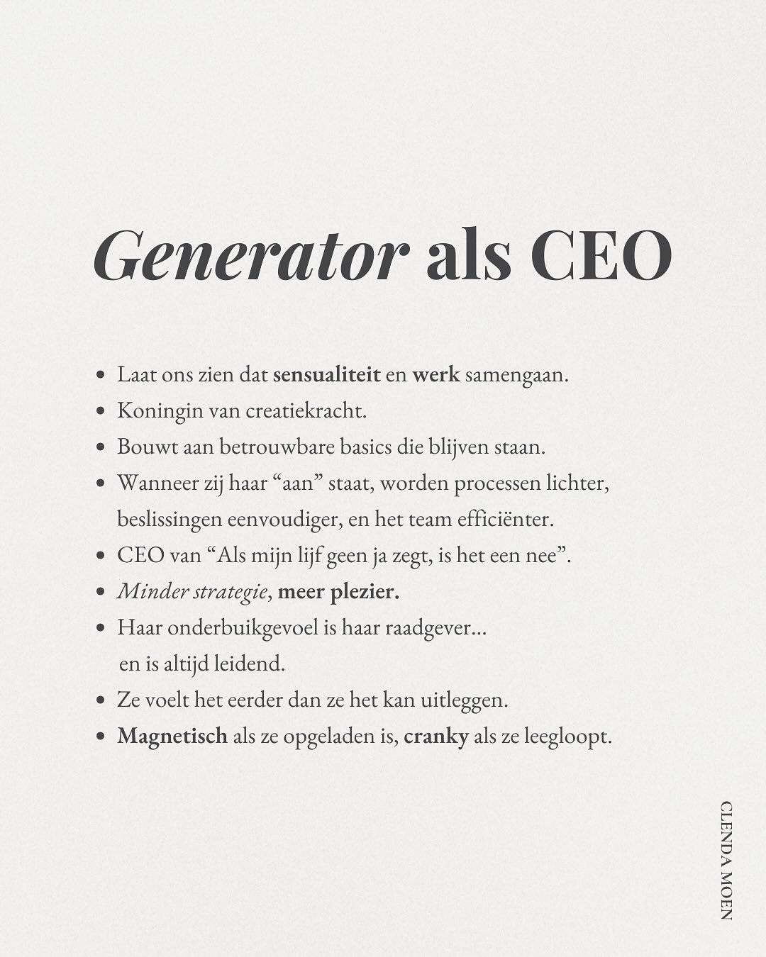 💌 Comment “CEO” om het vragenformulier in te vullen
en kans te maken op een plek in de CEO Club t.w.v €11.111.
Ieder type leidt anders.
De wereld heeft jouw manier nodig.
Je hebt tot zondag 23:59 om het formulier in te vullen ⏰
X Clen