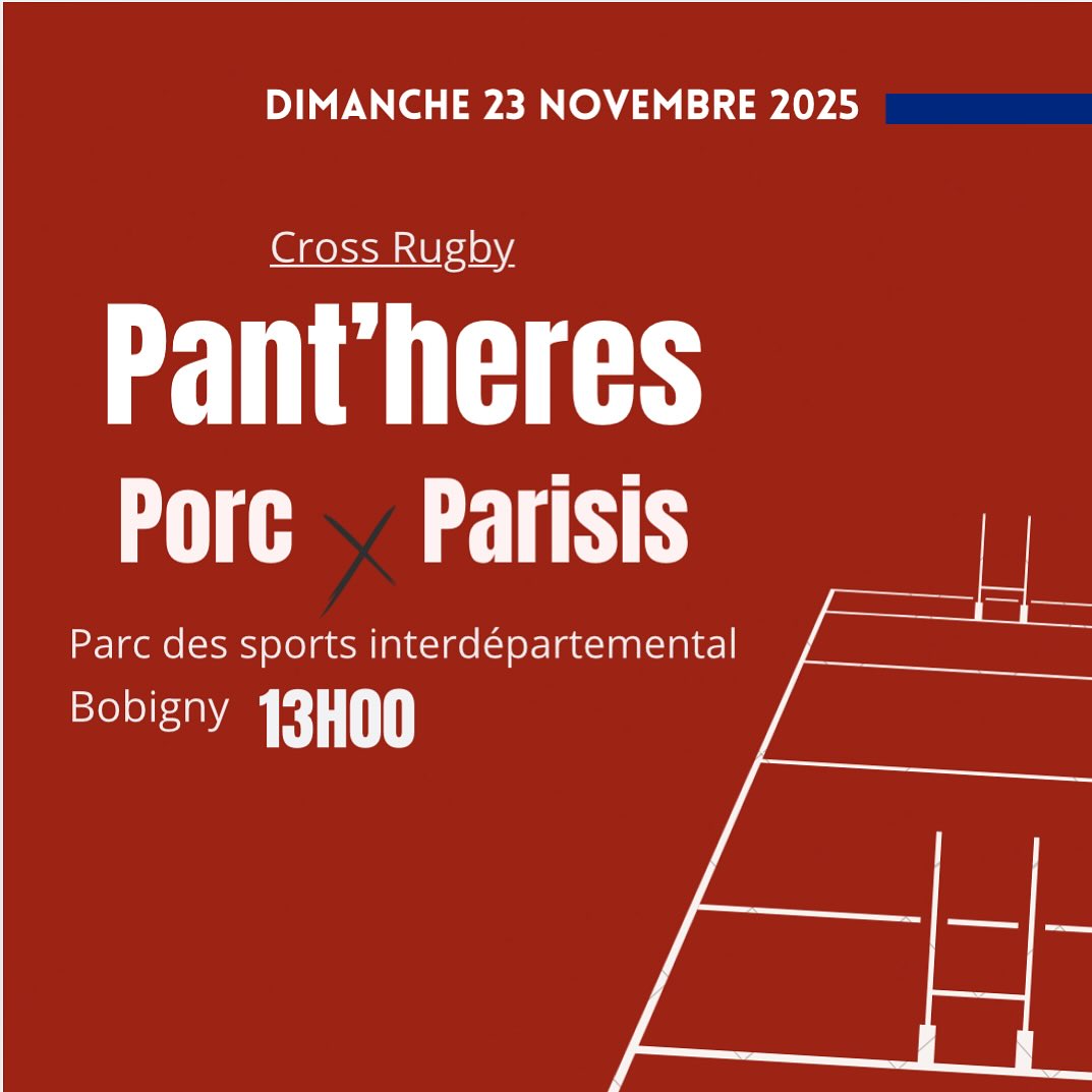 MATCH Séniores 🔥
Nos séniores participent à un cross rugby ce dimanche à partir de 13h.
📅 Venez nombreux les encourager, que ce soit au bord du terrain ou par la pensée !
Votre soutien fait toute la différence 🙌
#rugbypourtous #touspourpantin