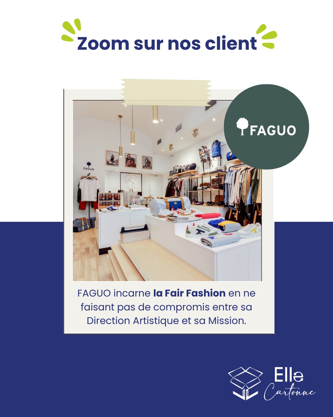 Nous sommes enchantées d’accueillir un nouveau partenaire engagé à nos côtés !
Faguo a choisi notre service de collecte de cartons afin de réduire ses déchets et de donner une seconde vie à des cartons encore en très bon état 📦♻️
Retrouvez leur site 👉https://www.faguo-store.com/fr/
Un grand merci à eux de nous faire confiance 🤝
et si vous souhaitez faire comme eux, contactez-nous pour en savoir plus sur nos services !