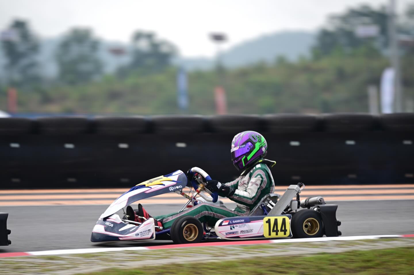 FIA Karting Arrive and Drive World Cup
A tricky qualifying due to traffic in a short session meant we started the heats down in P7. In heats 1 and 2 we got up to P5 and P4 making solid progress towards our final starting position. In heat 3 with tricky wet and slippery conditions we went from 7th to taking the lead on the last lap. Unfortunately one corner later the driver I had just overtaken decided to take us both out. I recovered to P7 and the driver received a penalty dropping him behind me meaning we finished P6 in the final results.
Had we won that heat we would have started the final fourth with a very good chance of a podium or a win. Due to the incident we started the final tenth. Unfortunately while we where rushing to change the setup just before the race, due to the changing track conditions, we made a mistake that was costing us time throughout the race meaning we where dropping back through the field. We managed to salvage P15 in the final. Unfortunate because I think there was a good chance of a podium but it’s out of control and a good learning experience we can take in to Macau.
The next two races are the Iame and ROK Asia Finals back to back weekends in Macau! 🇲🇴