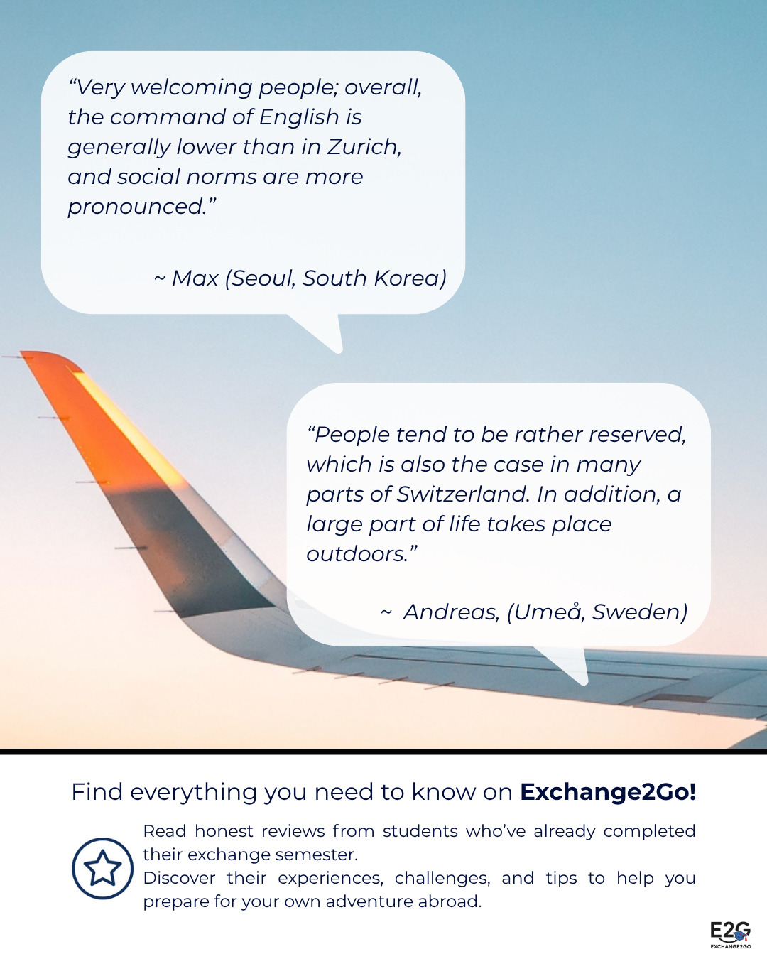 Curious about what daily life abroad is really like? ✨🌏
From social norms in Seoul 🇰🇷 to outdoorsy life in Sweden 🇸🇪, students spill the tea on their cultural experiences!
Want more real stories? Check out exchange2go.ch - and share your own adventure to help future exchange students! ✈️
#exchangesemester #uzh #studyabroad #austauschsemester #exchange2go