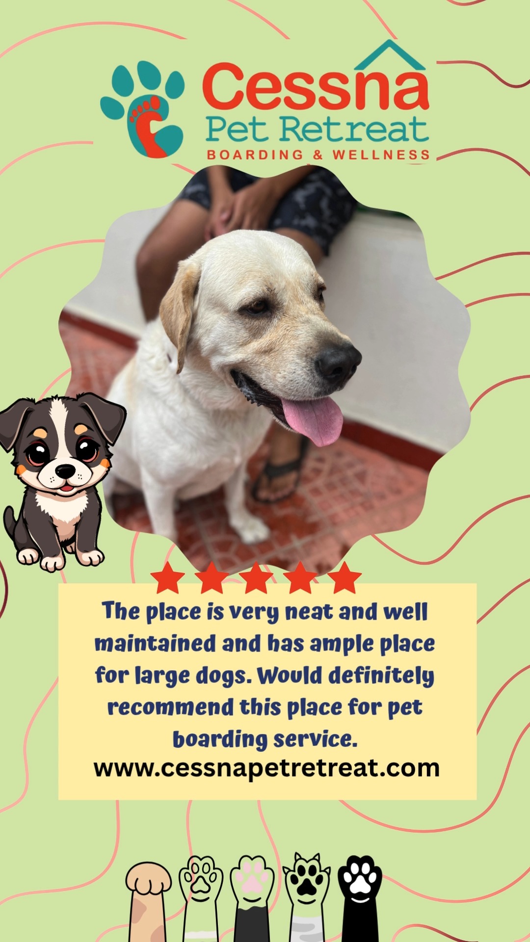 Real stories. Real experiences. Real love. 🐾 Our reviews show just how much care goes into every stay at Cessna Pet Retreat.
We’re here for your pets like they’re our own. Book now at www.cessnapetretreat.com or call +91 7619 634627.
#cessnalifelineveterinaryhospital #cessnalifeline #trustedbyfamilies #petretreatreviews #dogvacay #catvacationlife #bangalorepetscene #fivestarcare