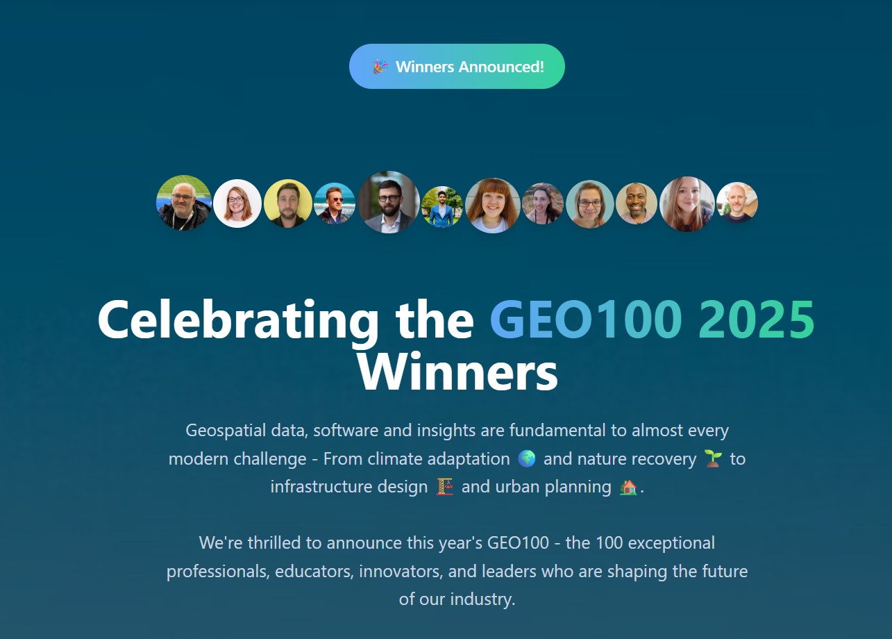 HAPPY #GISday!
Have you seen the #GEO100 list for 2025 yet?
It is fantastic to see two of our BCS Council members on this list! Congratulations to both Paul @cartocraftsman and @eventmapsclare, as well as many members!
This list celebrates excellence and commitment to the UK geospatial industry across industry veterans, academics, freelancers and early-career professionals, to commercial leaders and beyond. Check out the full 100 list on https://www.geo100.com/geo100_2025