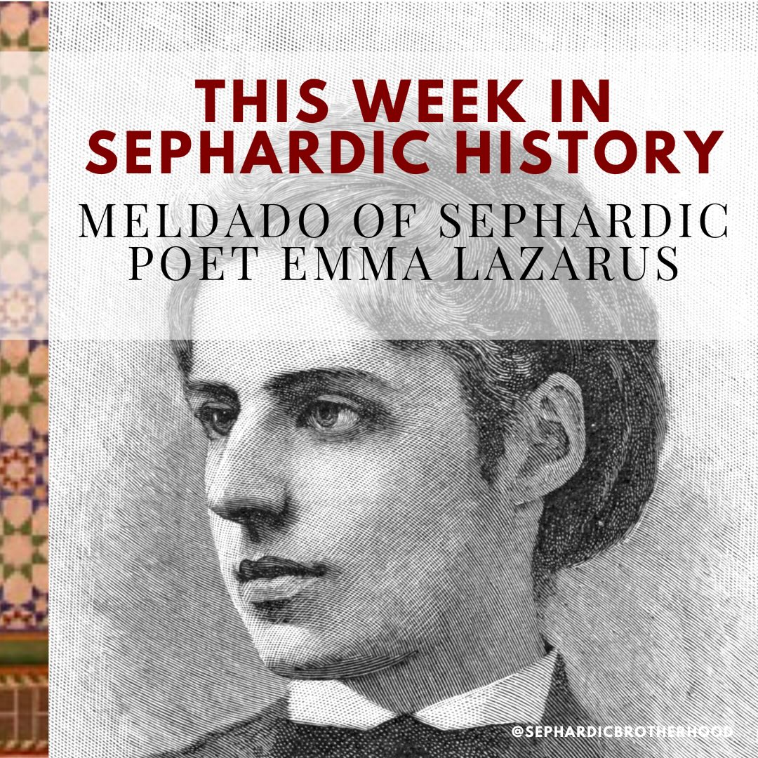 #ThisWeekinSephardicHistory: This Week marks the #Meldado (annual memorial) of the famous American Sephardic Poet Emma Lazarus. Born in New York to a large and historic Sephardic family in 1849, Lazarus ancestors originally emigrated from Portugal after the Inquisition, and were among the first 23 Jews to arrive in what was then New Amsterdam in 1654.
Swipe to learn more about this inspiring American #Sephardic Poet!
.
.
.
.
.
.
#Sephardi #Sepharadi #Sfardi #Sefardi #Sefardic #Sephardim #Sepharadim #EmmaLazarus #thenewcolassus #newcolassus