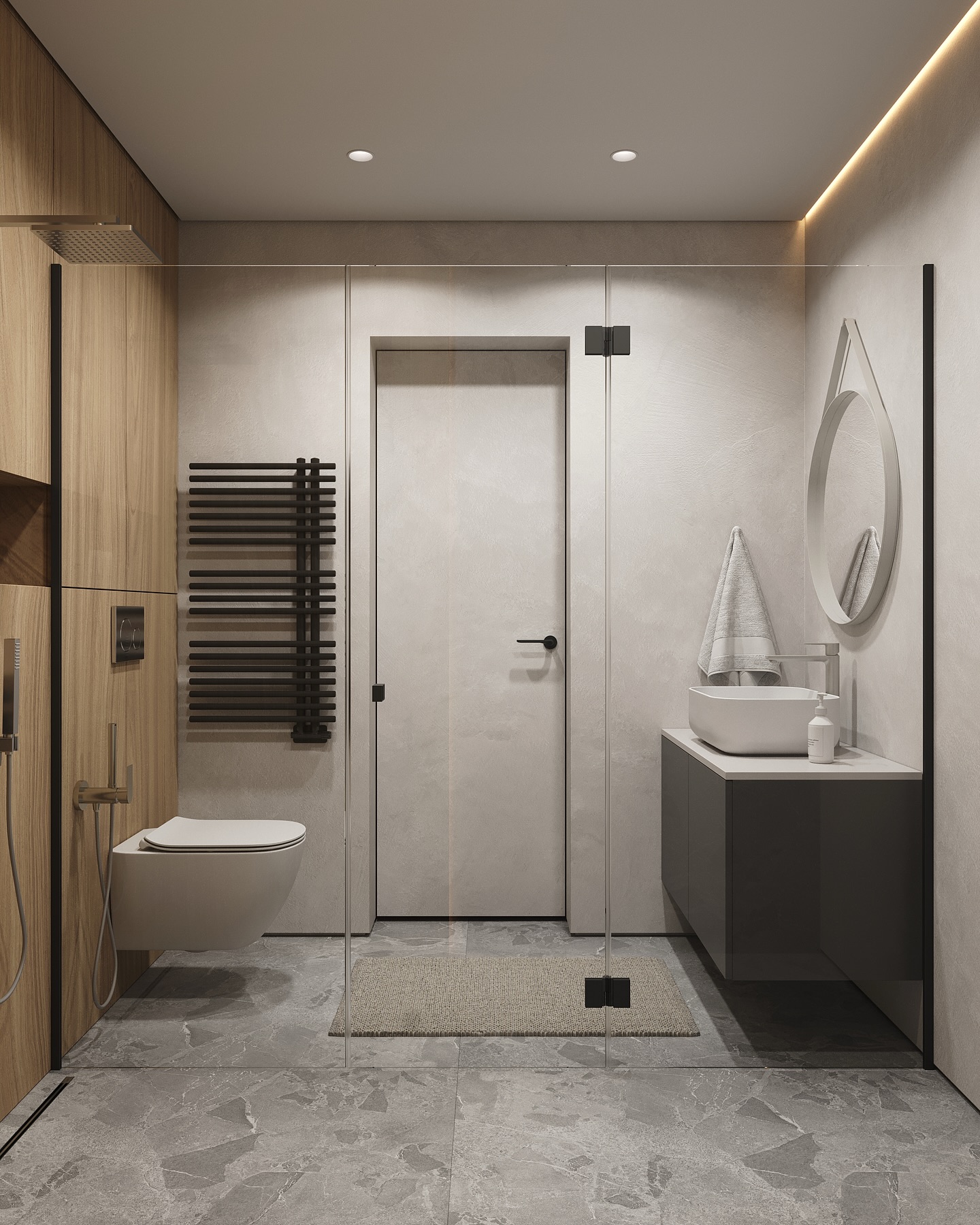 The first bathroom on the ground floor in this project✨
Mainly serving as a guest bathroom.
A minimal bathroom with clean surfaces and neutral tones, emphasizing calmness and clarity.
______________________
•design-project “Nordic Ember”
•#did_nordicember
•design: @design.in.details
•location: Zagreb, Croatia
______________________
📩DM to begin your design journey with us
#bathroomdesign #interiordesign #modernbathroom #renderlovers #archlovers #archviz #visualization #interiorvisualization #luxurybathroom #miamiinteriordesign #minimaldesign #bathroomdesignideas