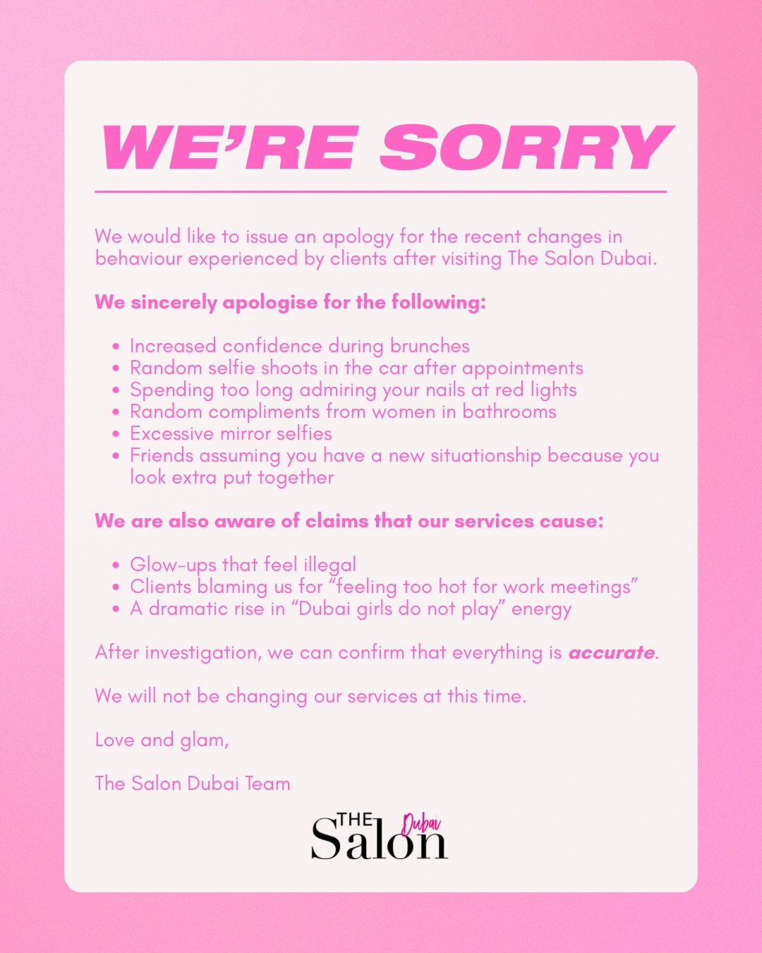 Stepping into my glow era ✨💕
Because sometimes the biggest transformation isn’t the hair or the nails… it’s the confidence you walk out with.
#TheSalonEffect #GlowFromWithin
#TheSalonDubai