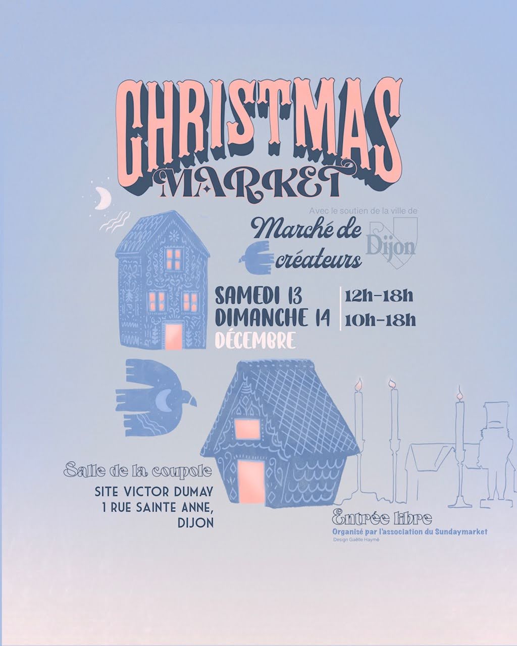 Après Lyon, je poserai mes aquarelles à Dijon pour le dernier marché de Noël de l’année (enfin, dernier marché de l'année pour moi), organisé par @sundaymarketdijon les 14 et 15 décembre💙
Ce sera une parenthèse, je l’espère comme la dernière fois, douce et créative, un moment pour ralentir un peu avant les fêtes et savourer la joie et l'effervescence des marchés d’hiver et de la sélection des cadeaux (c'est le moment de l'année que je préfère)
J’y apporterai mes aquarelles artisanales, quelques sets de fin d’année, et toute la poésie de quelques couleurs du calendrier de l’Avent 👀
J’adore ces occasions d'avoir des moments de partages où je peux vous retrouver autour d’une table remplie de couleurs, où on parle de peinture, d’émotions, ou simplement de la joie de créer (ou de l'angoisse de la page blanche, aie aie aie)
Nos échanges, vos sourires, vos mots… c’est tout cela qui nourrit le pigmentarium au fil des saisons (et donc moi)
Ce dernier marché sera l’occasion de prendre un ultime shot de vitamine avant l’hiver et l’hibernation annuelle du pig donc : à vos agenda!
Sunday Market - Marché de Noël
Salle de la coupole
Site victor dumay
1 rue Sainte Anne
21000 Dijon
RDV les 14 & 15 décembre 2025
J’ai hâte de vous y retrouver pour le week-end, de parler création avec vous et de dcouvrir les créations des autres artisans!!!
#marchédenoeldijon #aquarelleartisanale #cadeauxdenoel #artisanatfrançais #marchédijon #artisanat #noëlmagique @villededijon #marchedecreateurs #noëlencouleurs #faitmainenfrance #marchédenoel