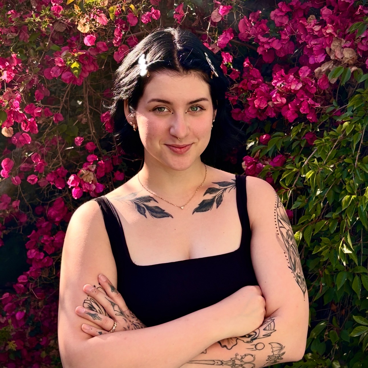 Coming all the way from Wisconsin, please welcome our newest stylist to the Raven & Rose team, Kam! She will be starting here in December and her books are open now!
She loves doing vivids, dimensional color and creative haircuts. Kam found her passion for doing hair by using her imagination to create beautiful cuts and color. When you feel your best, she feels her's!
Beyond the salon, Kam loves to paint, cook and hang out with her husband and cats.