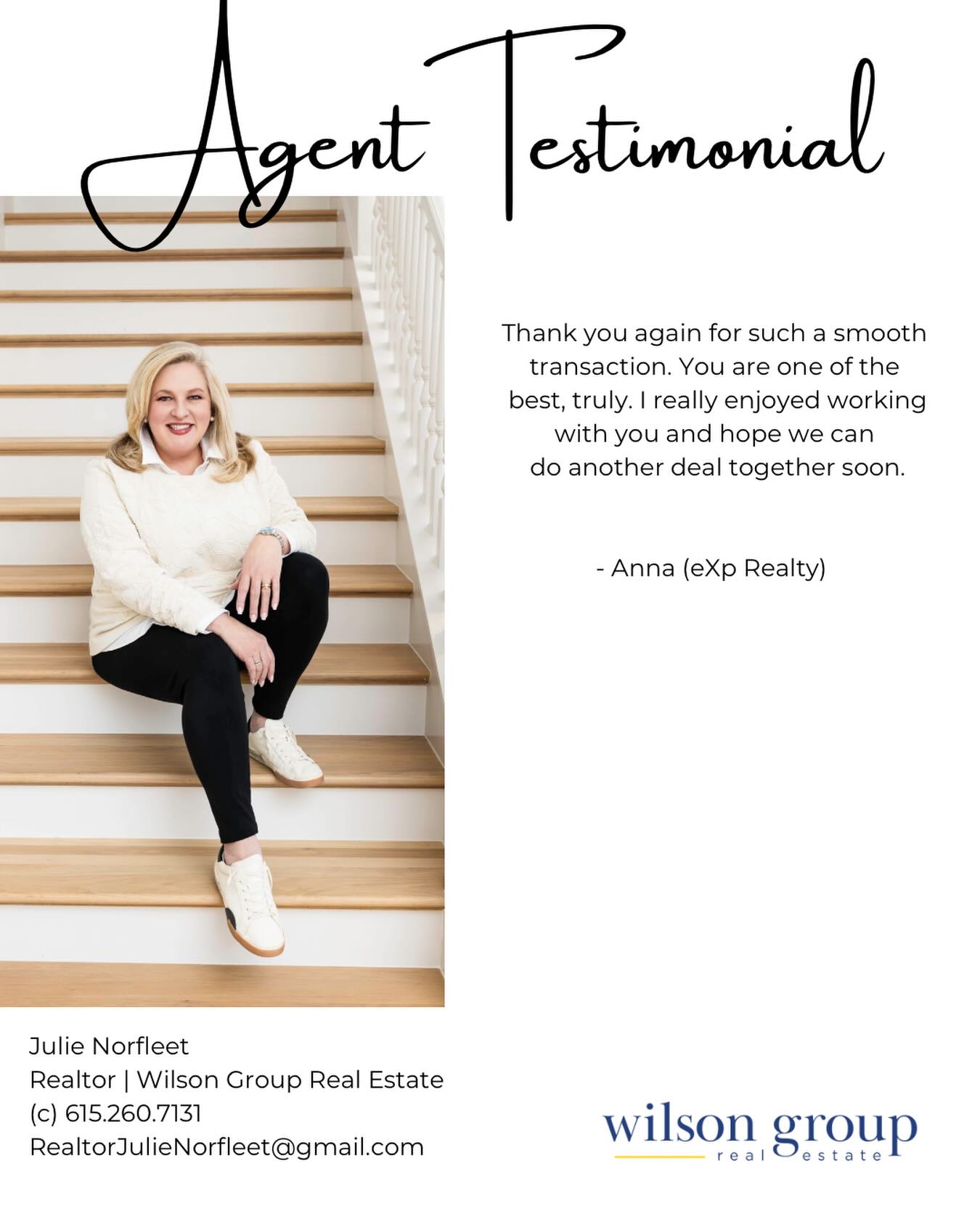 💙Agent Testimonial💙
Feeling incredibly grateful today after receiving these kind words from a fellow Realtor I recently worked with on a transaction:
✨ “Thank you again for such a smooth transaction. You are one of the best, truly. I really enjoyed working with you and hope we can do another deal together soon.” — Anna
As the buyer’s agent, partnering with a professional, communicative listing agent makes all the difference. While we each represent our clients’ best interests, collaboration—not confrontation—is what truly moves a deal forward.
A strong reputation among peers isn’t just flattering… it helps my clients win.
Whether it’s getting an offer accepted, navigating negotiations, or keeping a transaction smooth from start to finish, teamwork and trust between agents directly benefits the people we serve.
Thank you, Anna, for the kind words. Looking forward to the next one! 🤝🏡✨
#nashville #nashvillehomes #nashvillehomesforsale