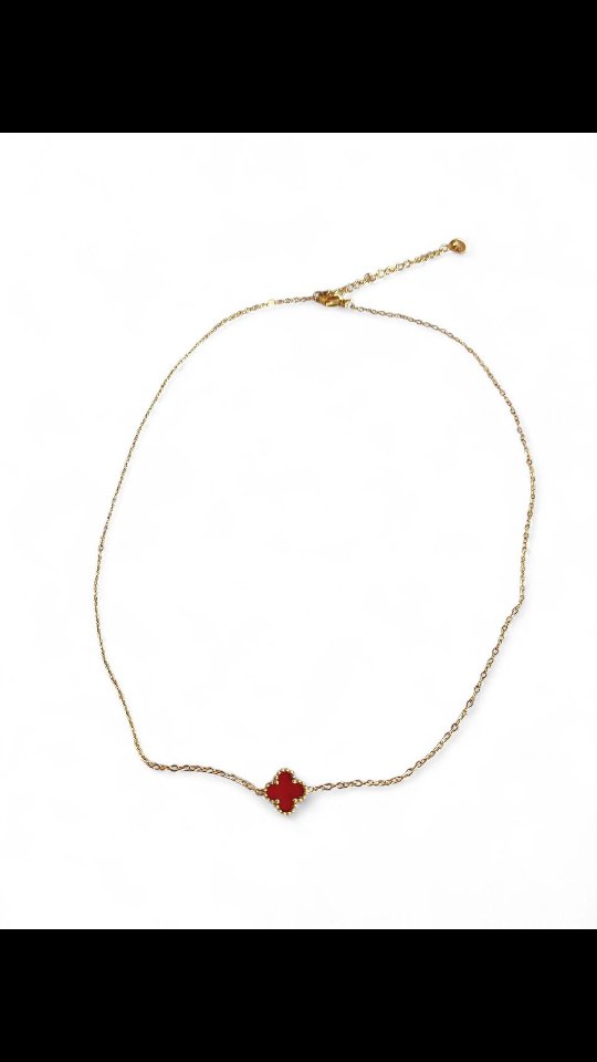 Ατσάλινο κολιέ.Χρωμα χρυσό με κόκκινο στοιχείο.#necklace #newarrivals