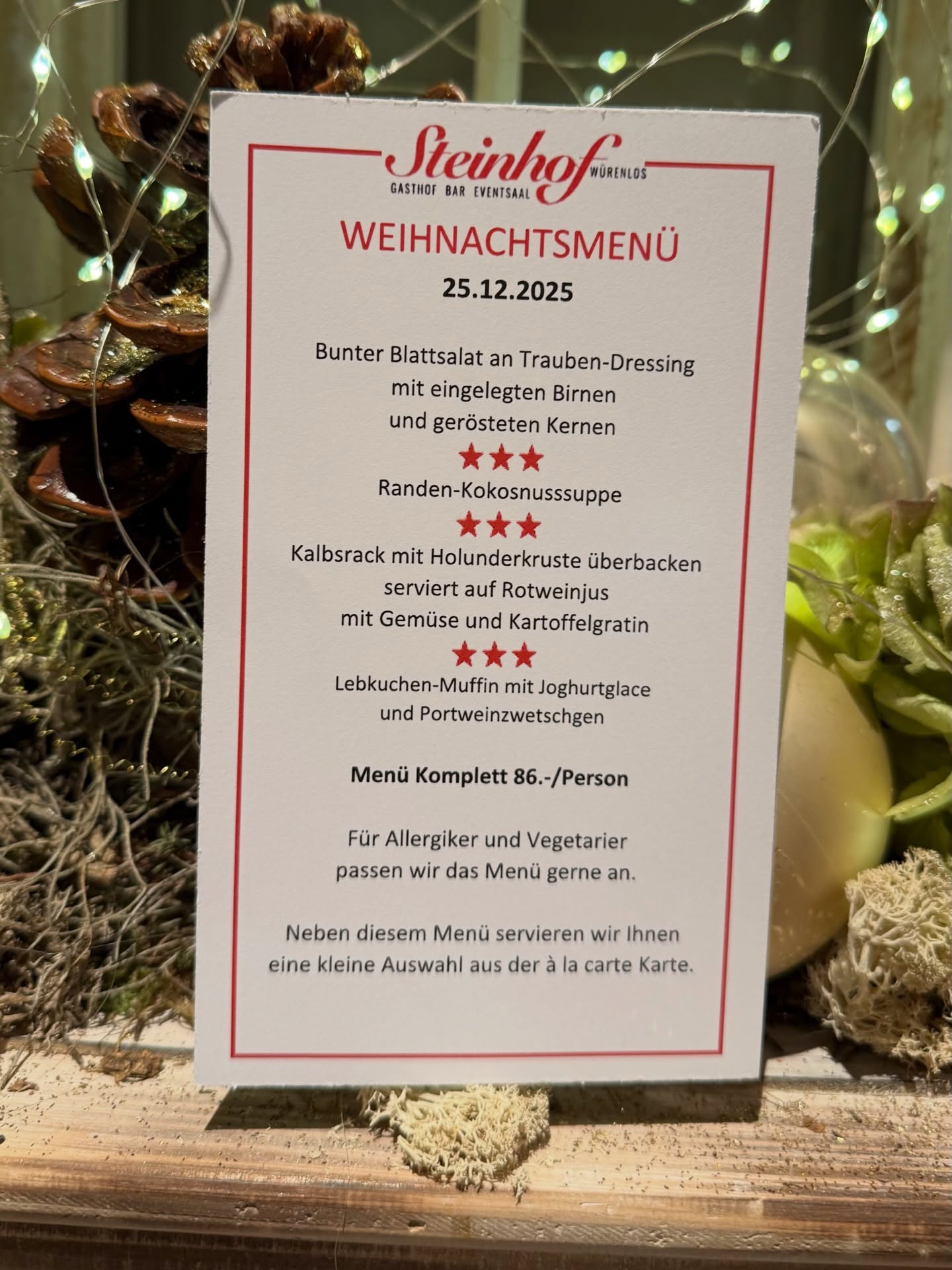 Wir würden uns sehr über euren Besuch freuen.
Euer Team Steinhof🎄