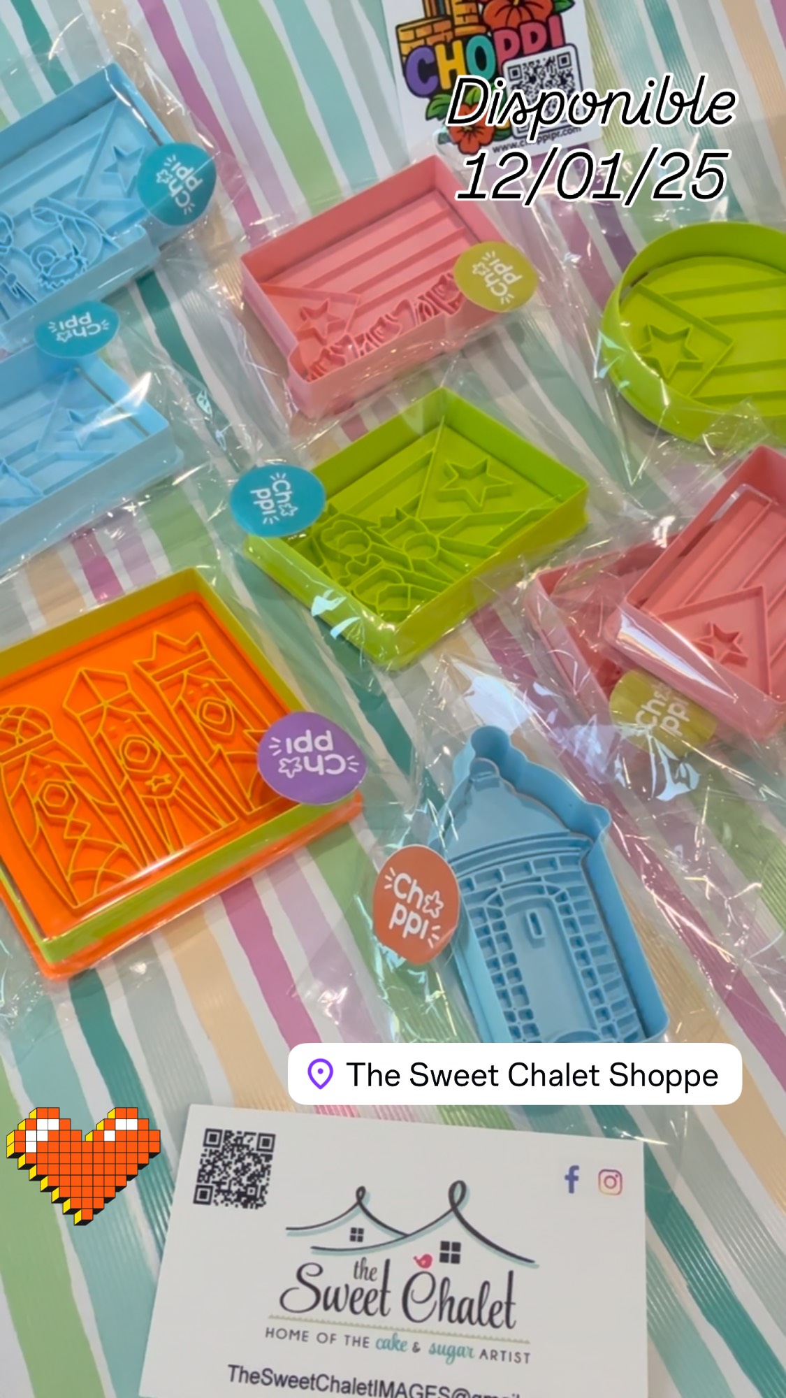 Celebrate the beauty of our Island with our new (just arrived) unique cookie cutters collection from CHOPPI, inspired by the unique charm of our beloved Puerto Rico! Infuse with love and nostalgia for our home❣️ Available at TSCS beginning Dec 1, 2025! Come visit us!#thesweetchaletshoppe #celebrate #pr #choppi #jayuya #jayuyapr🇵🇷 #cookies #design #puertorico #sabor #nostagia #amorporloquehaces