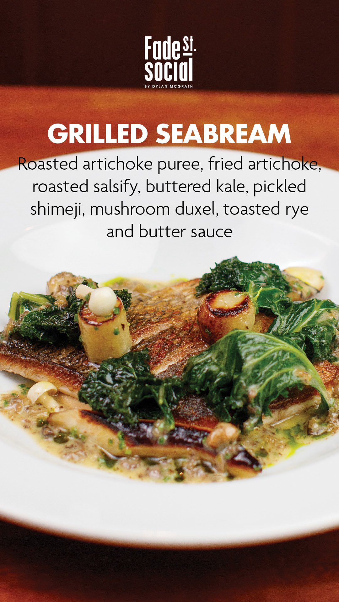 Winter flavours at Fade Street Social👨🍳
Grilled Seabream with roasted artichoke puree, fried artichoke, roasted salsify, buttered kale, pickled shimeji, mushroom duxel, toasted rye and butter sauce
#fadestreetsocial #fadestreet #restaurant #dublin #dublinchristmas #discoverdublin #christmasindublin #winterflavours #seabream